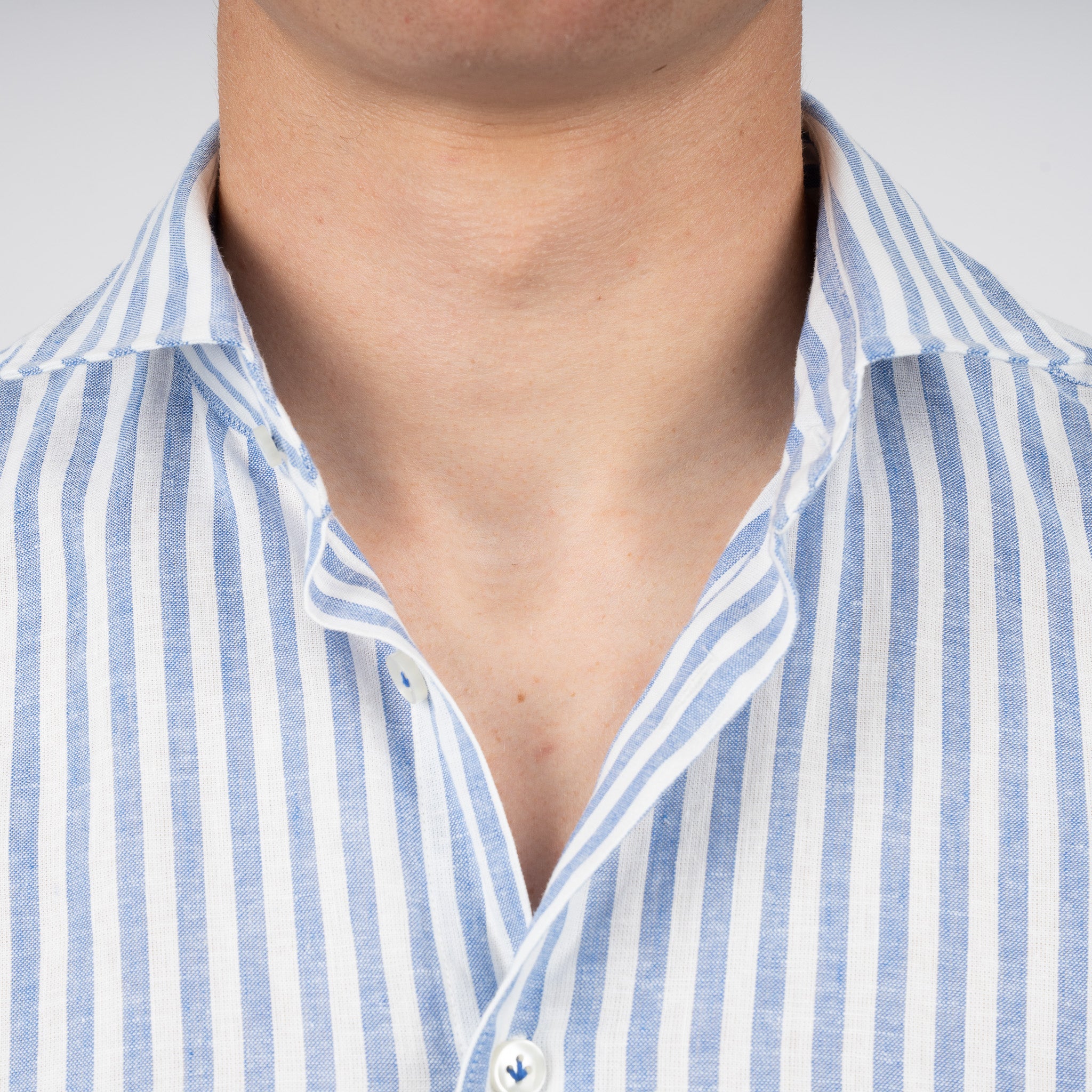 SEVEN DIALS Linnen Overhemd Blauwe Streep | Jerred