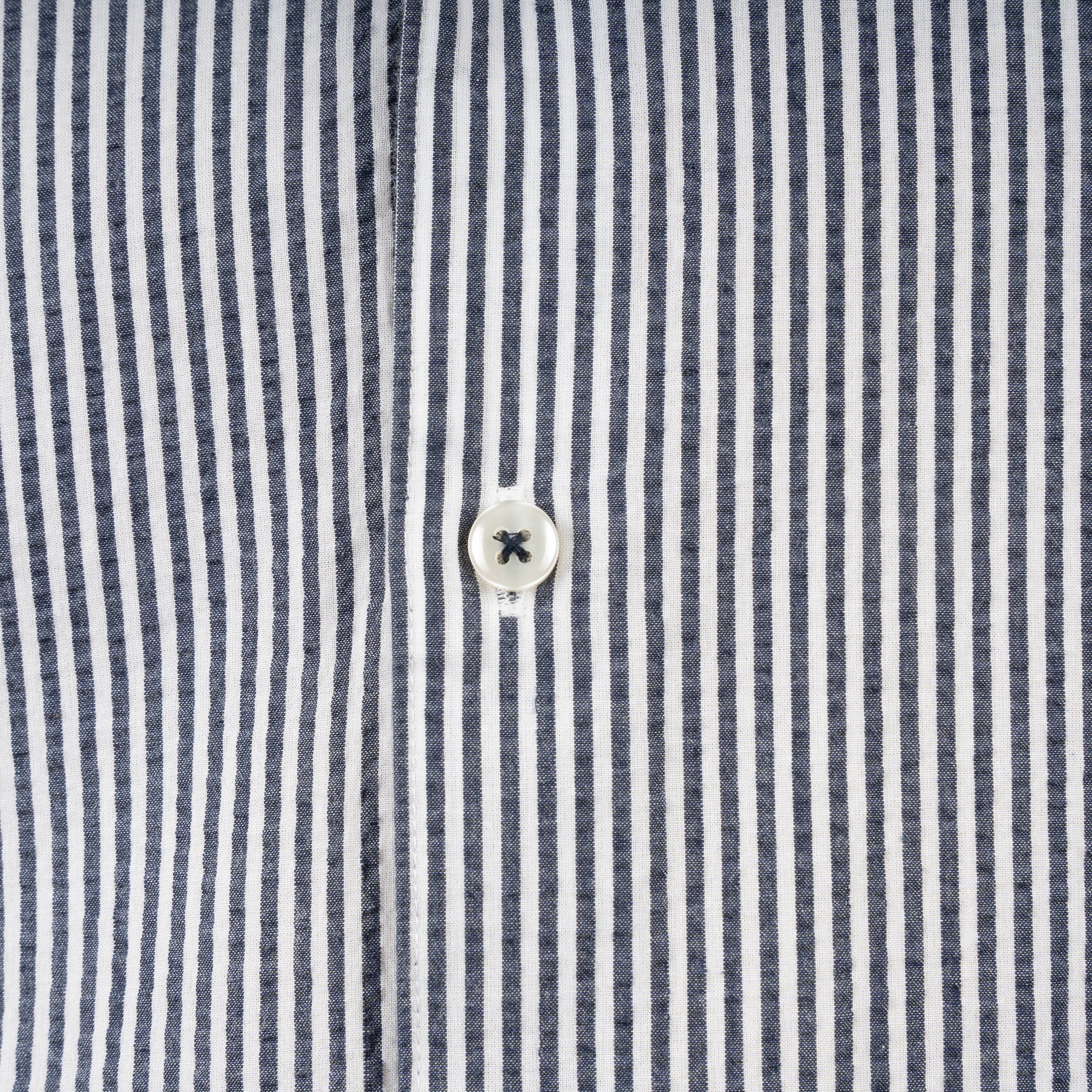 SEVEN DIALS Seersucker Overhemd Blauw Gestreept | Jace