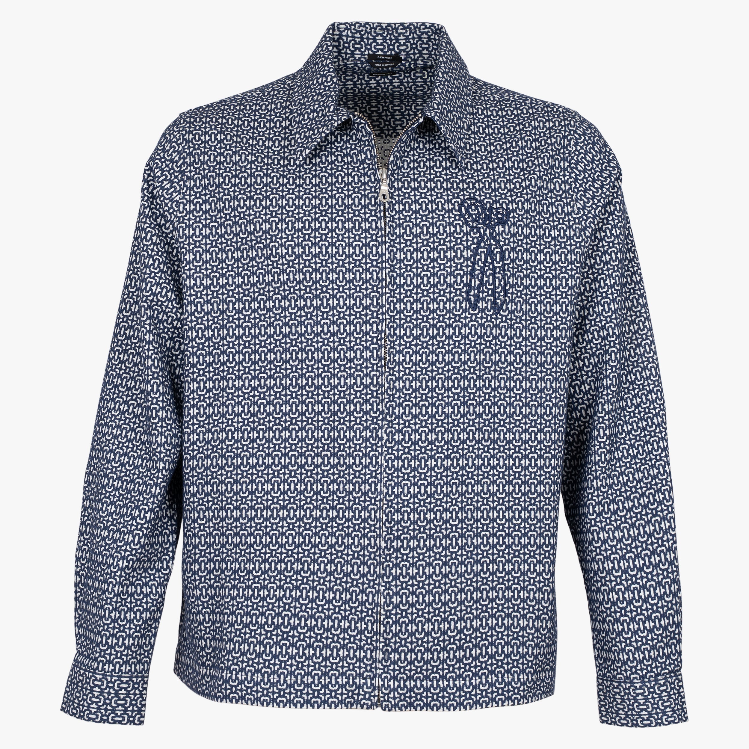 Denham Overshirt Blauw | Patch Zip