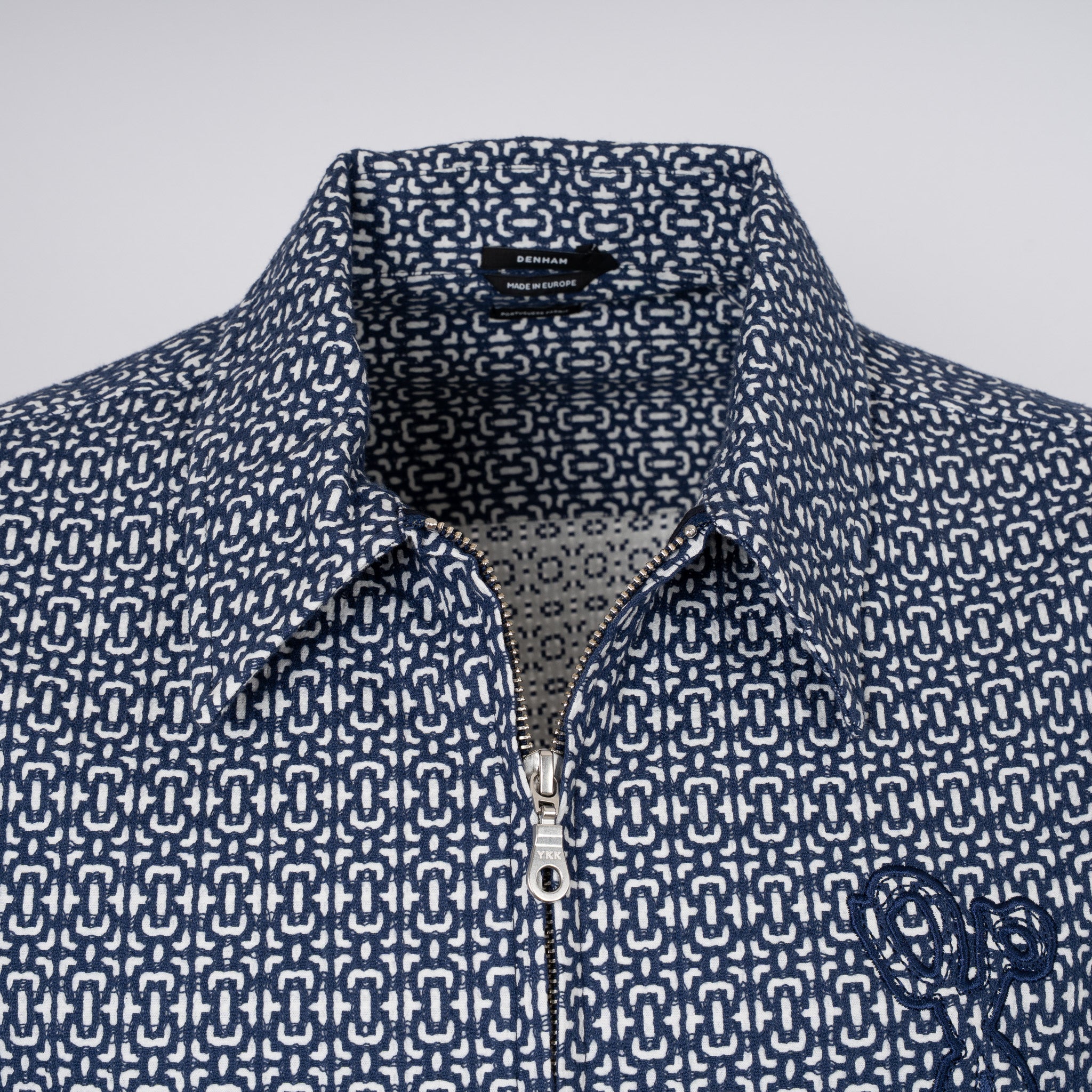 Denham Overshirt Blauw | Patch Zip