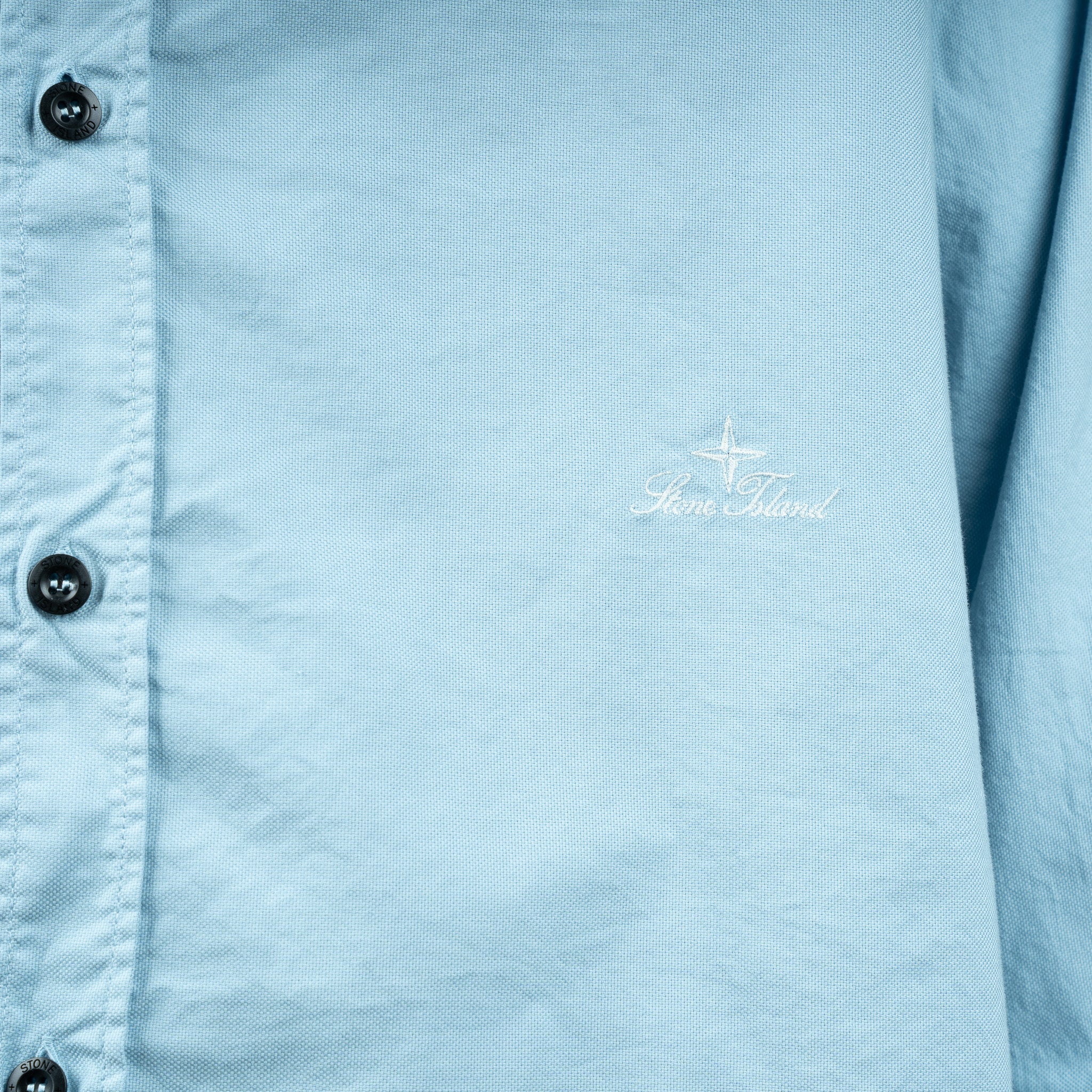 Stone Island Overhemd Lichtblauw | Organic Cotton Oxford