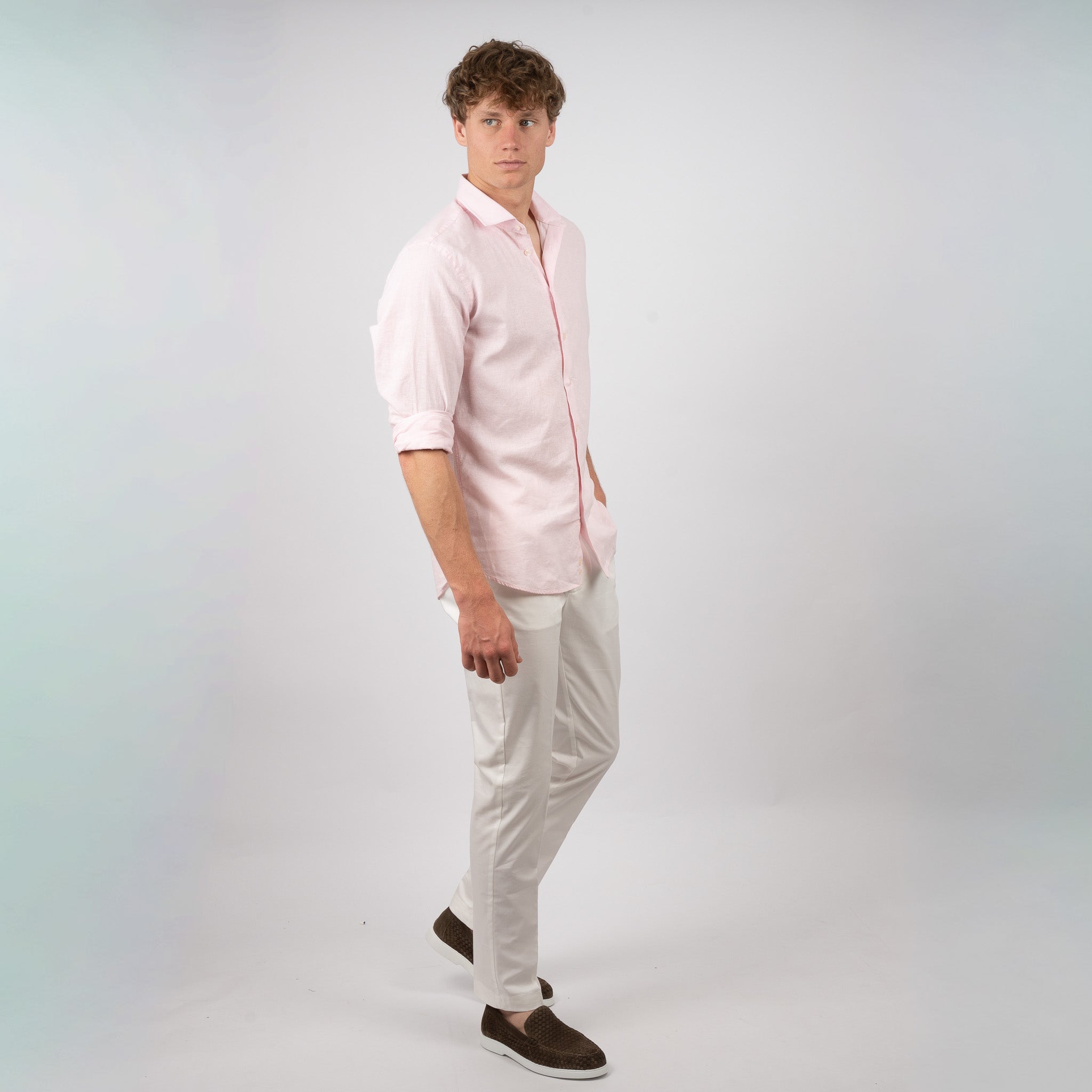 SEVEN DIALS Linnen Overhemd Roze | Jerred