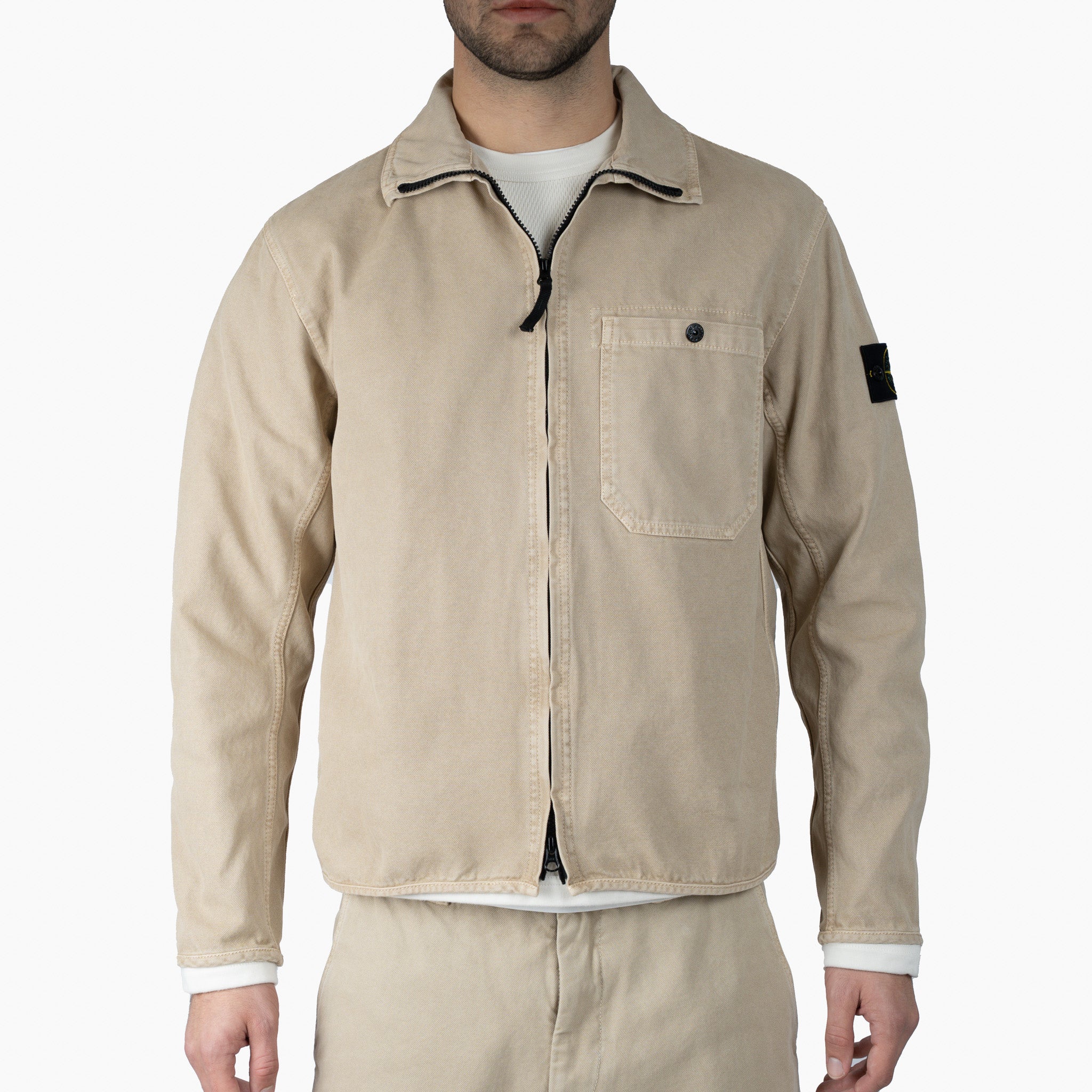 Stone Island Overshirt Zand | Panama Cotton