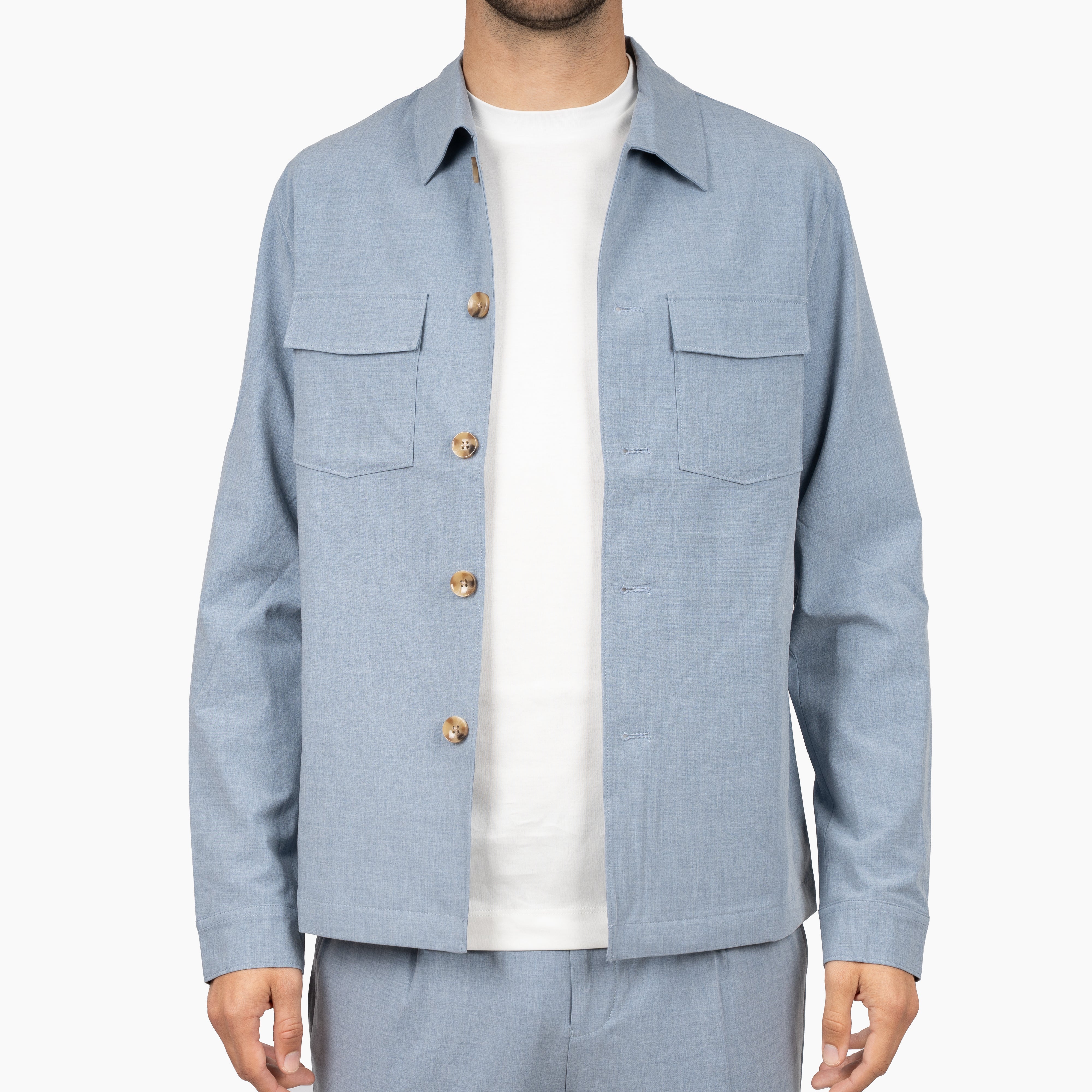 SEVEN DIALS Overshirt Lichtblauw | Ronan
