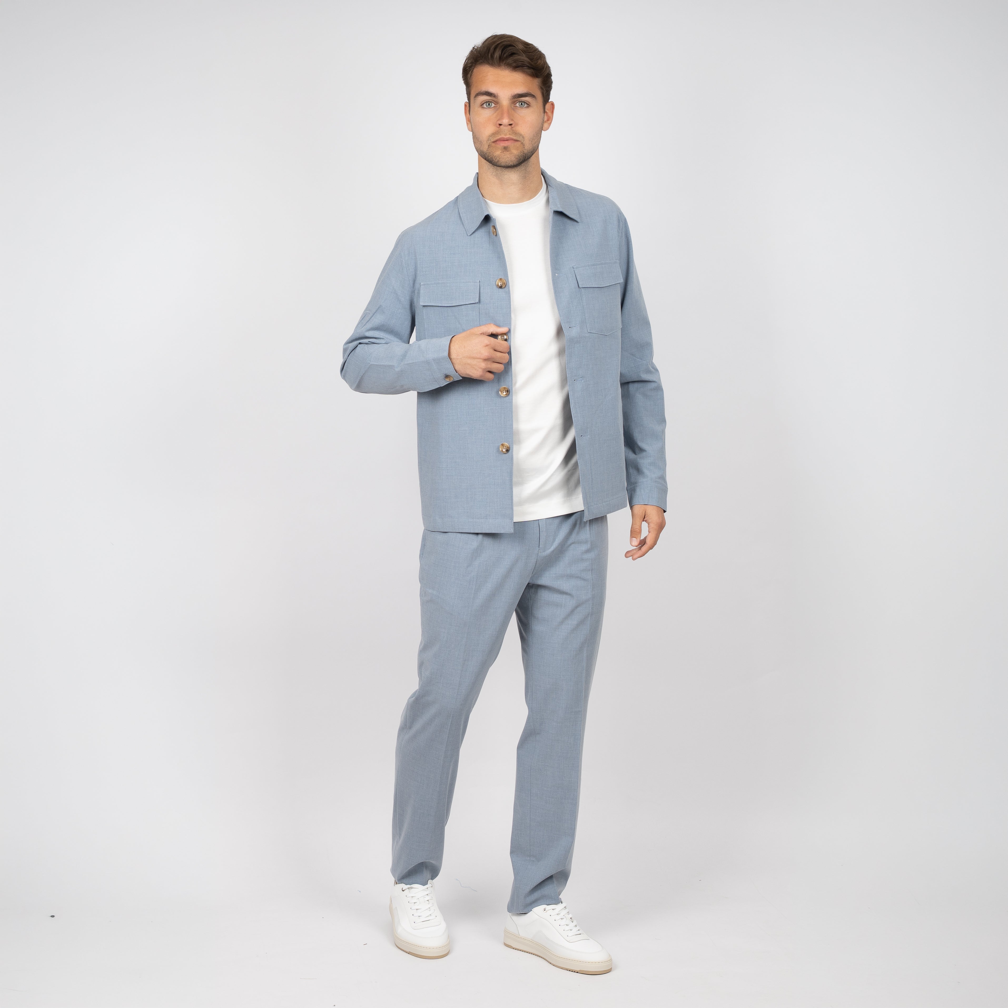 SEVEN DIALS Overshirt Lichtblauw | Ronan