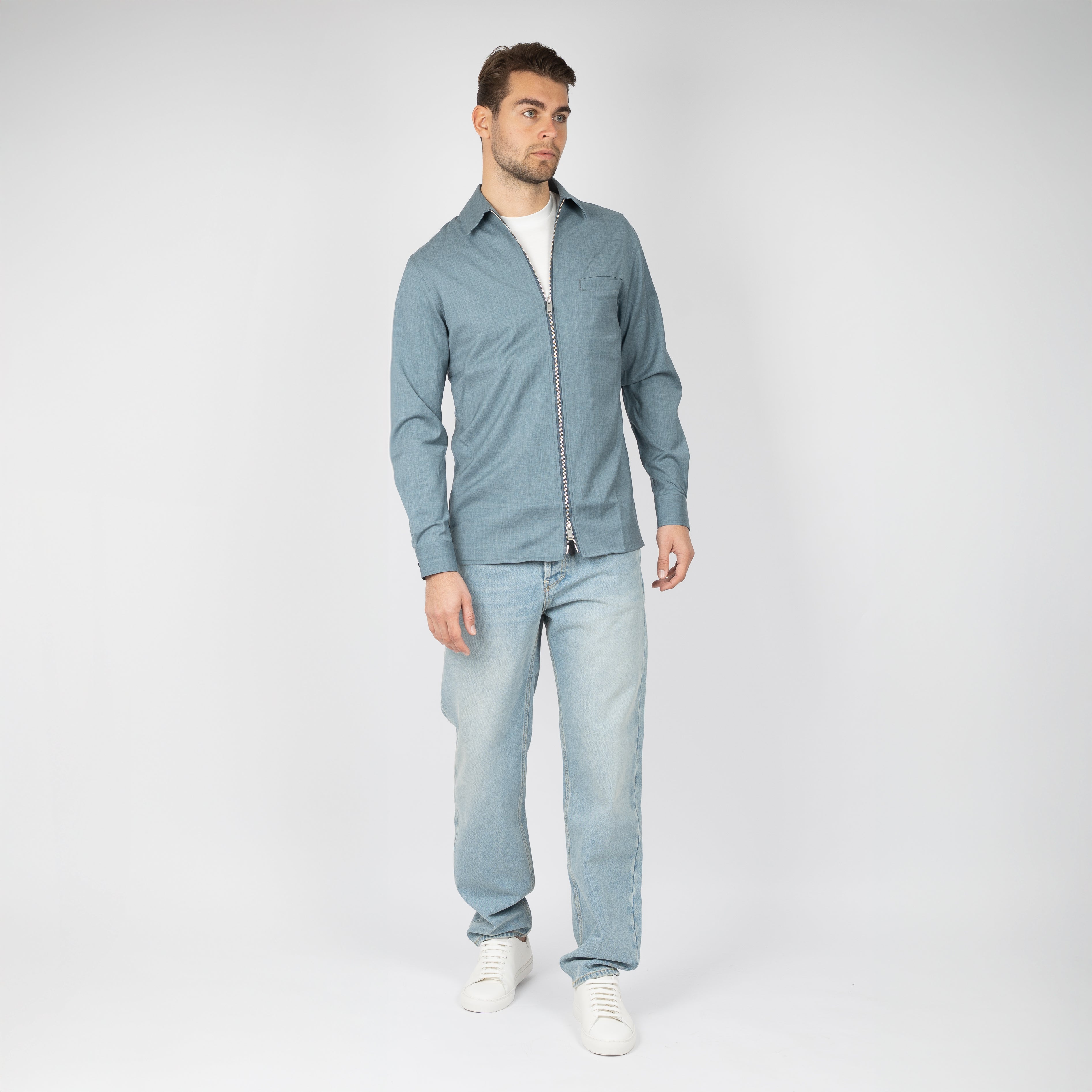 Genti Overshirt Aquablauw | Marzotto B-Dynamic