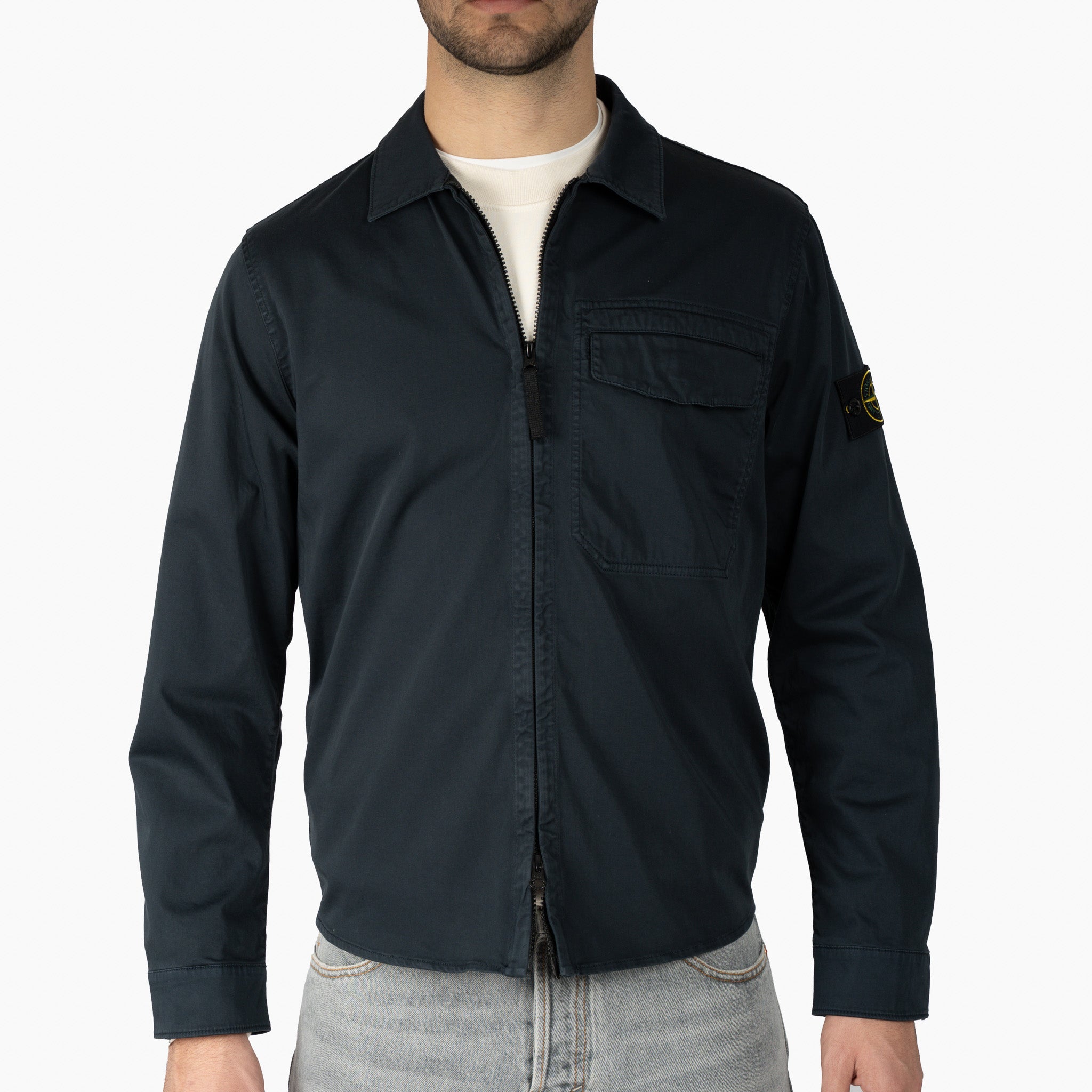 Stone Island Overshirt Blauw | Cotton Satin