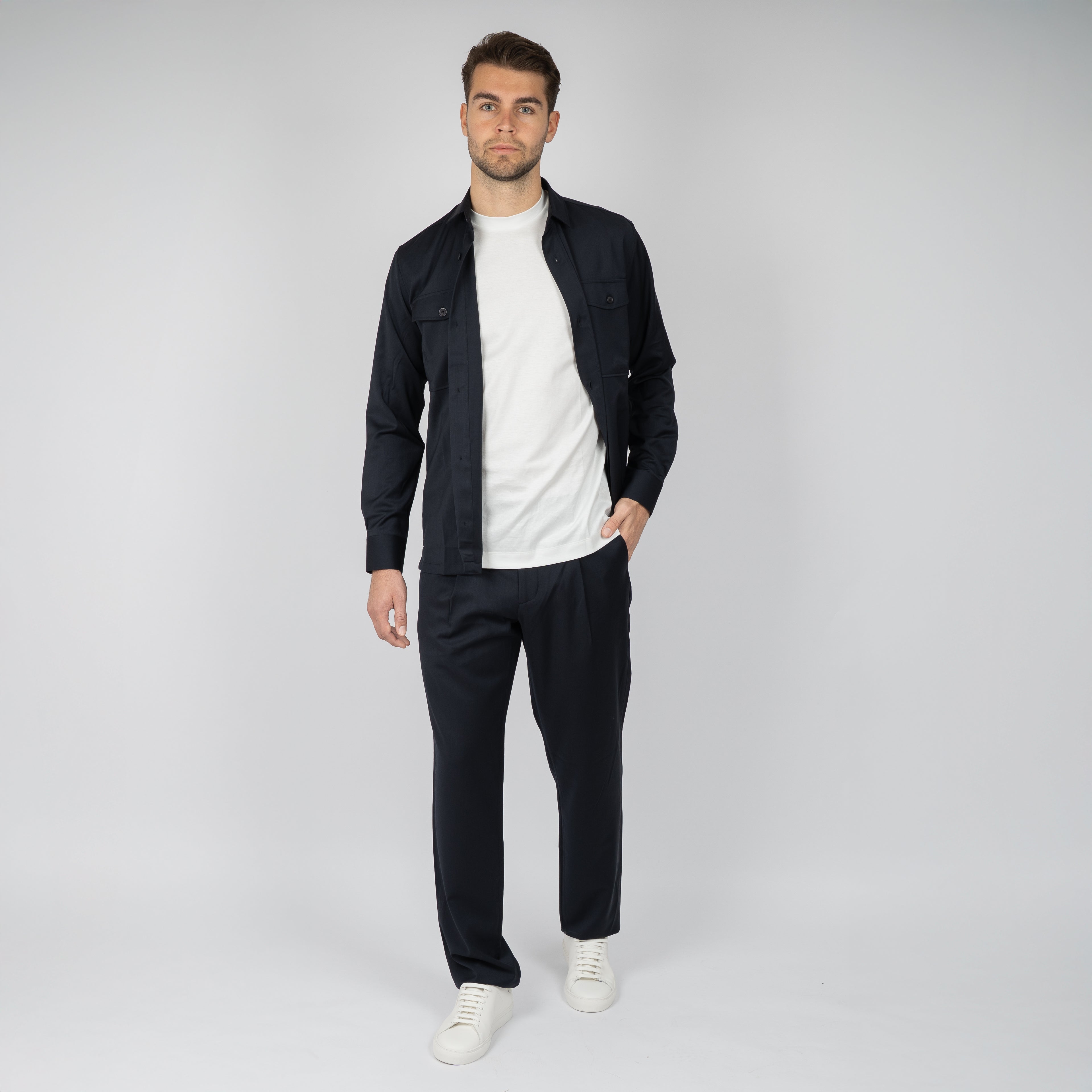 Genti Overshirt Blauw | Marzotto B-Dynamic