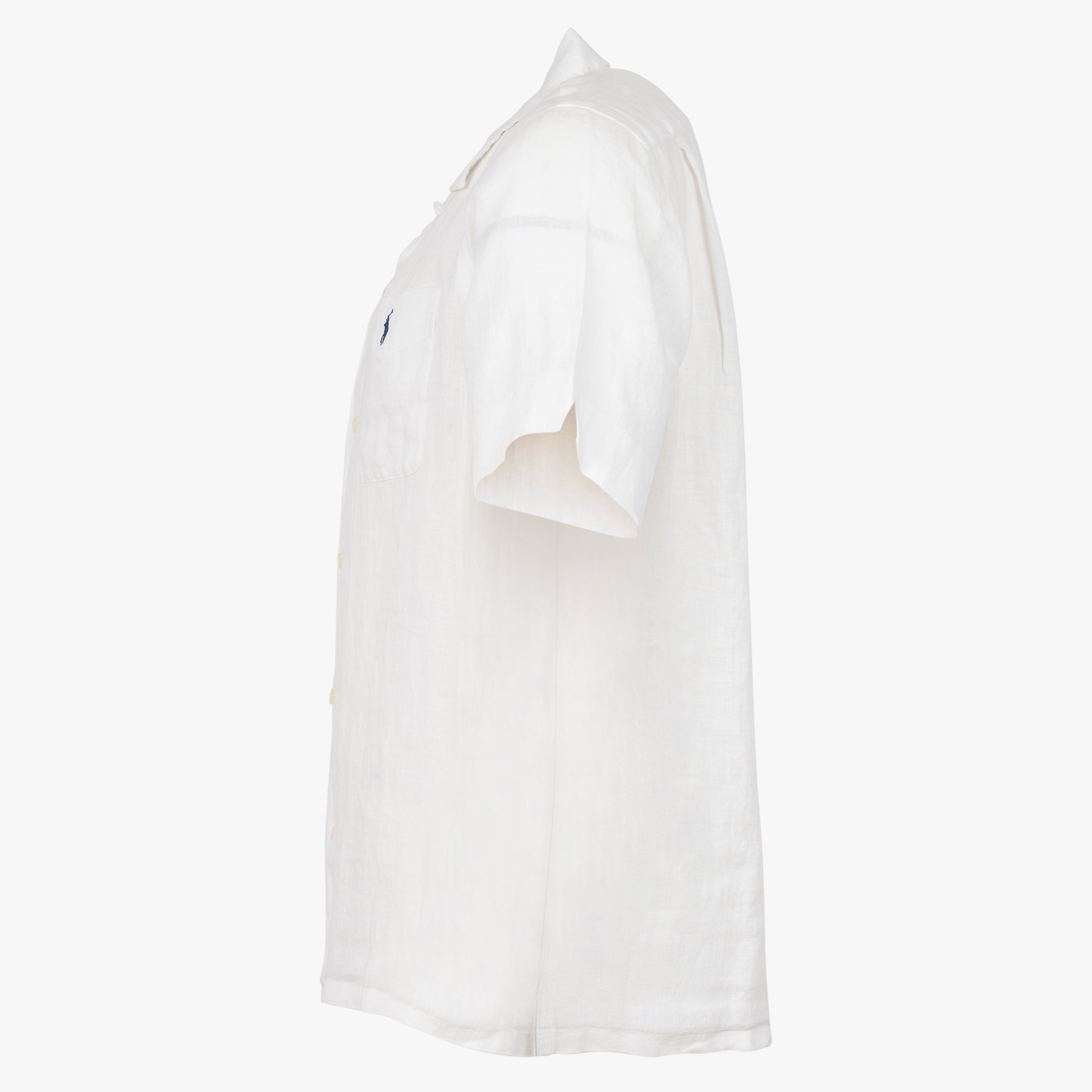 Ralph Lauren Overhemd Linnen Korte Mouw Wit | Classic Fit