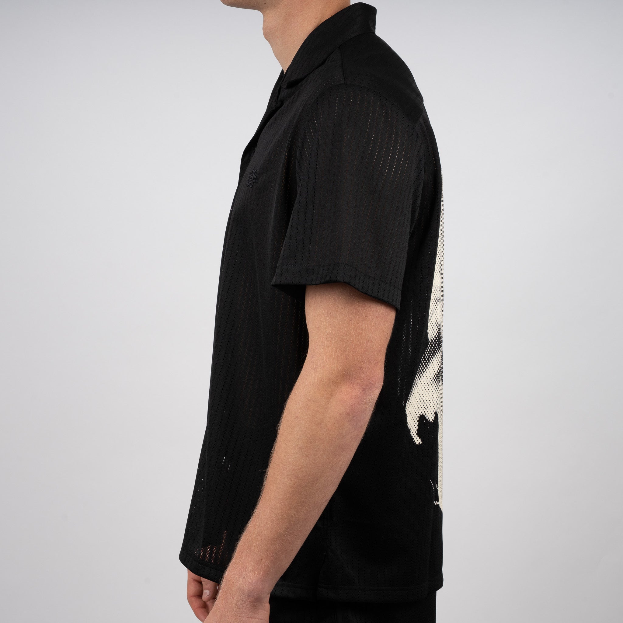 Filling Pieces Overhemd Korte Mouw Zwart | Resort Shirt