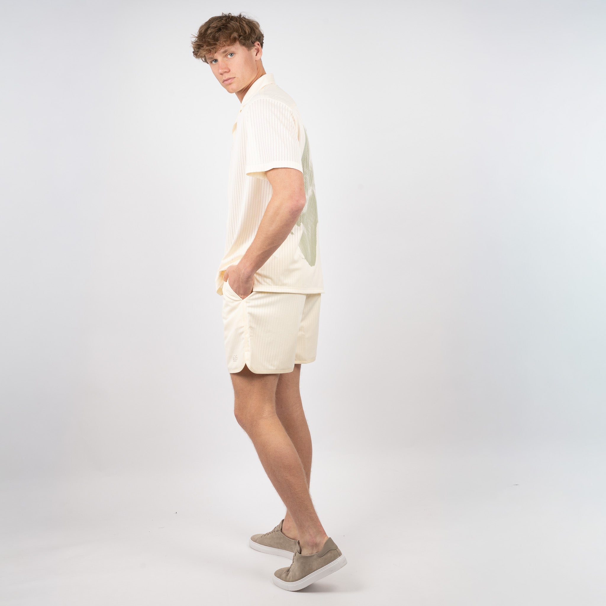 Filling Pieces Overhemd Korte Mouw Crème | Resort Shirt