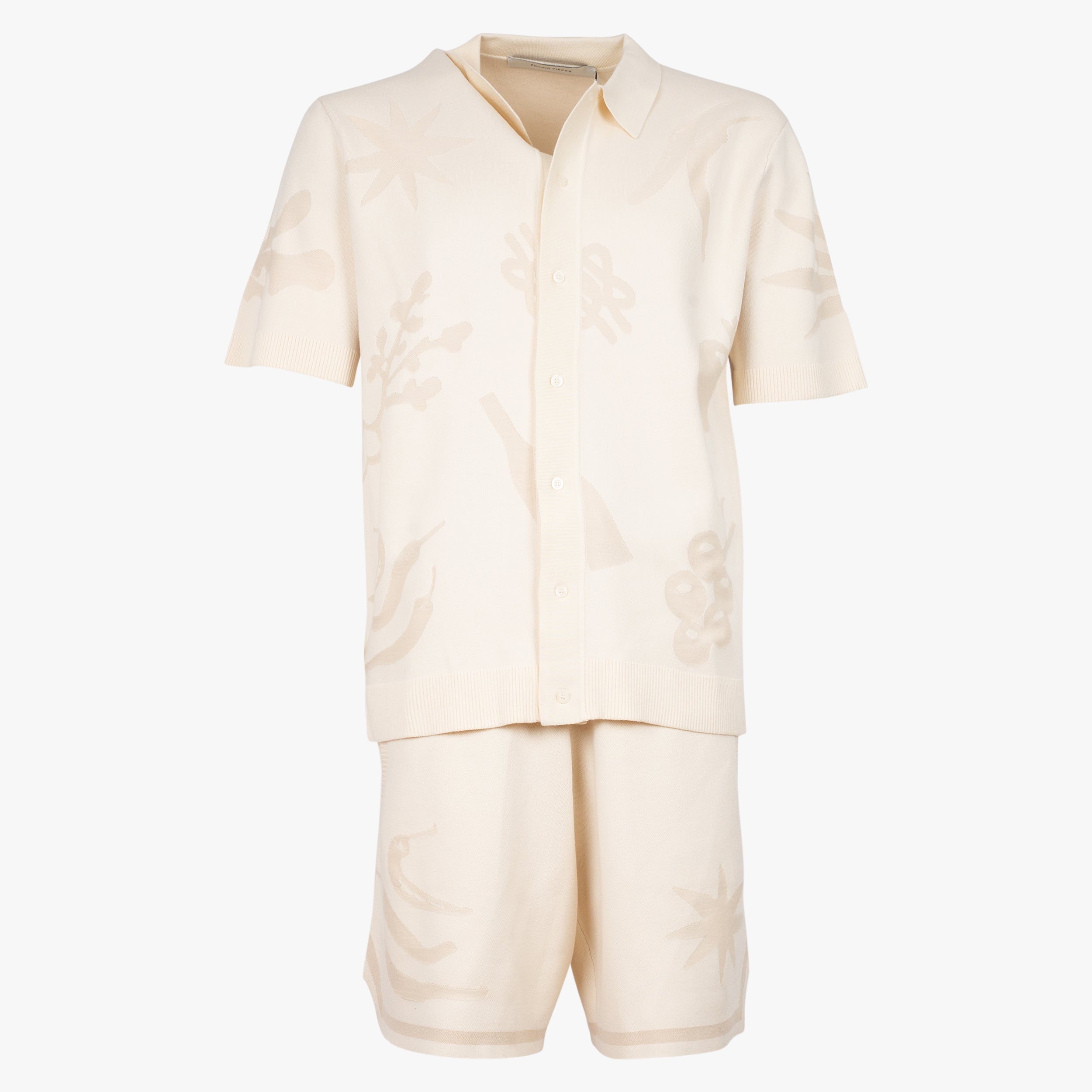 Filling Pieces Overhemd Korte Mouw Crème | Knit Shirt Breaking Bread