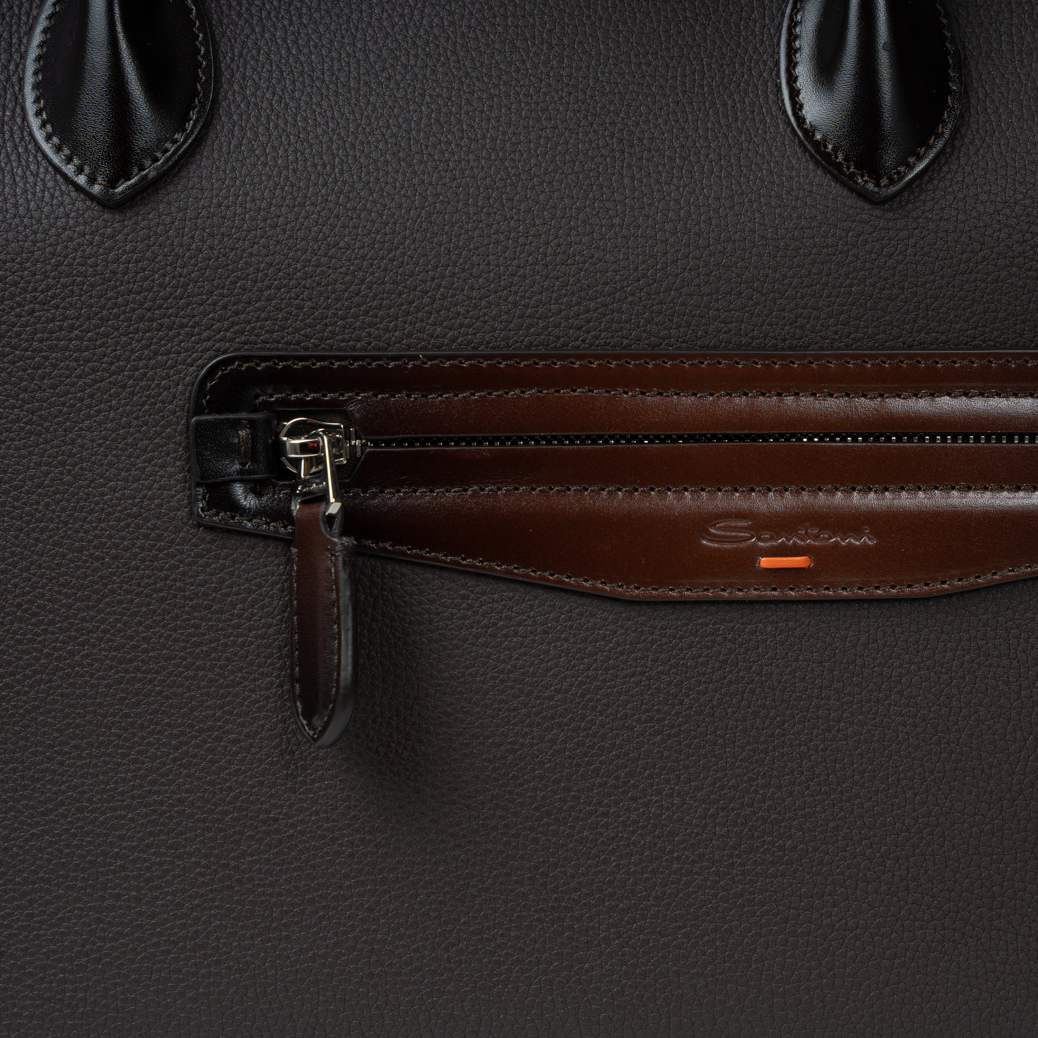 Santoni Laptop Tas Bruin | Velatura Finish