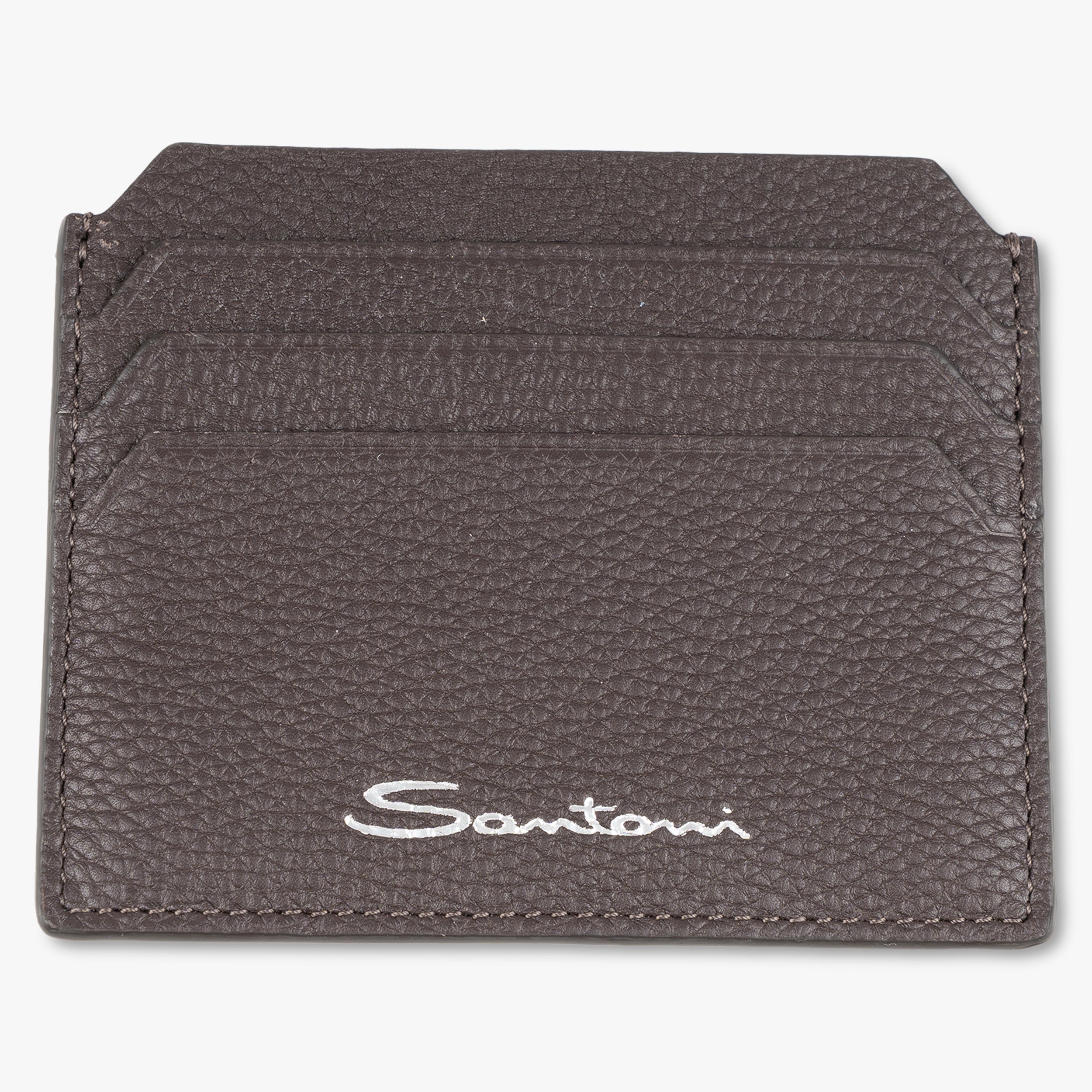 Santoni Pasjeshouder Bruin | Tumbled Leather