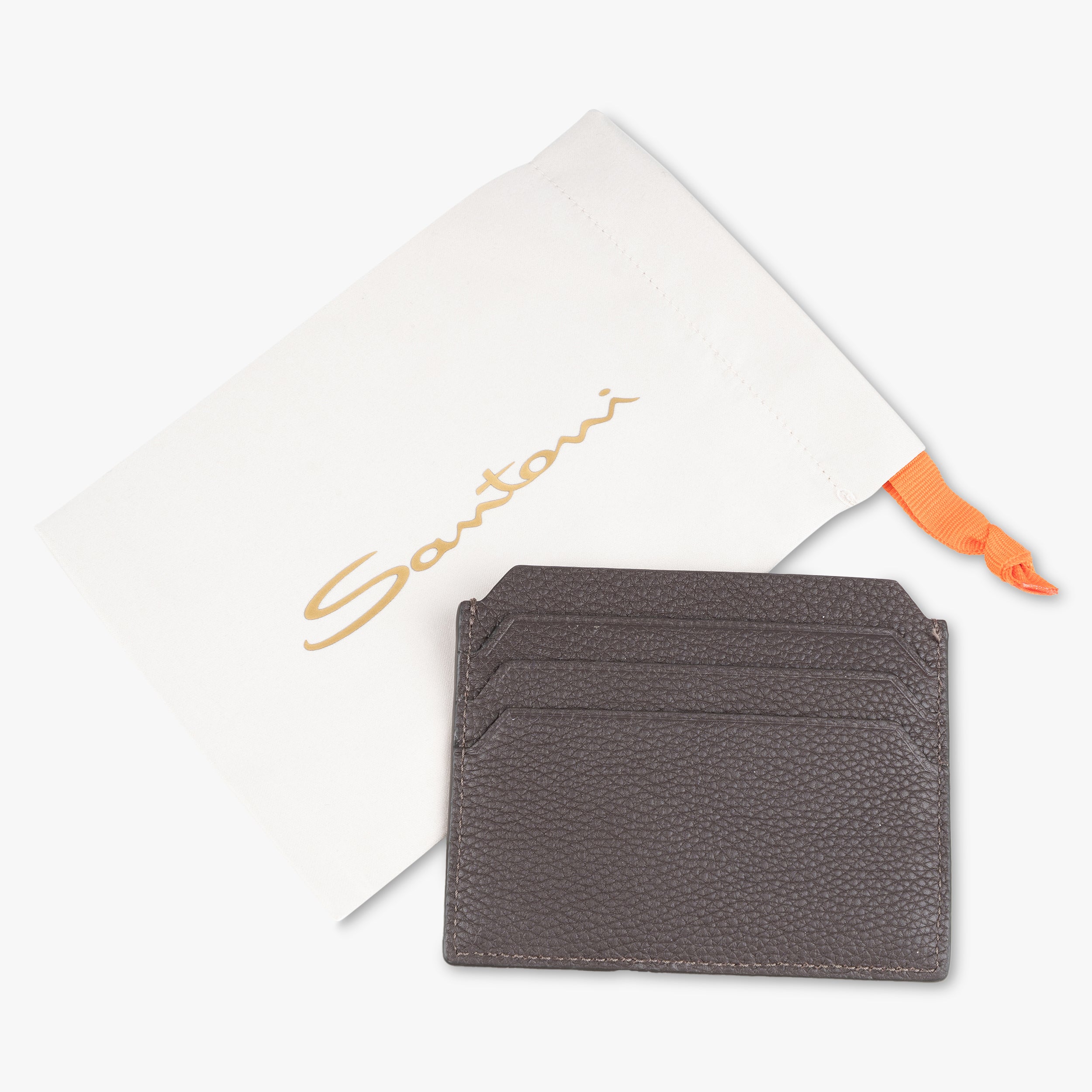 Santoni Pasjeshouder Bruin | Tumbled Leather