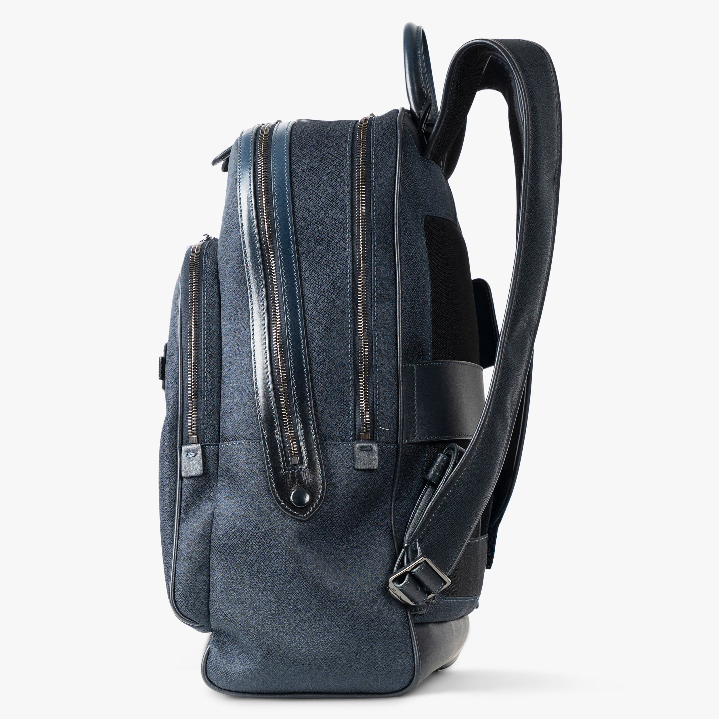 Santoni Rugzak Blauw | Leather & Nylon