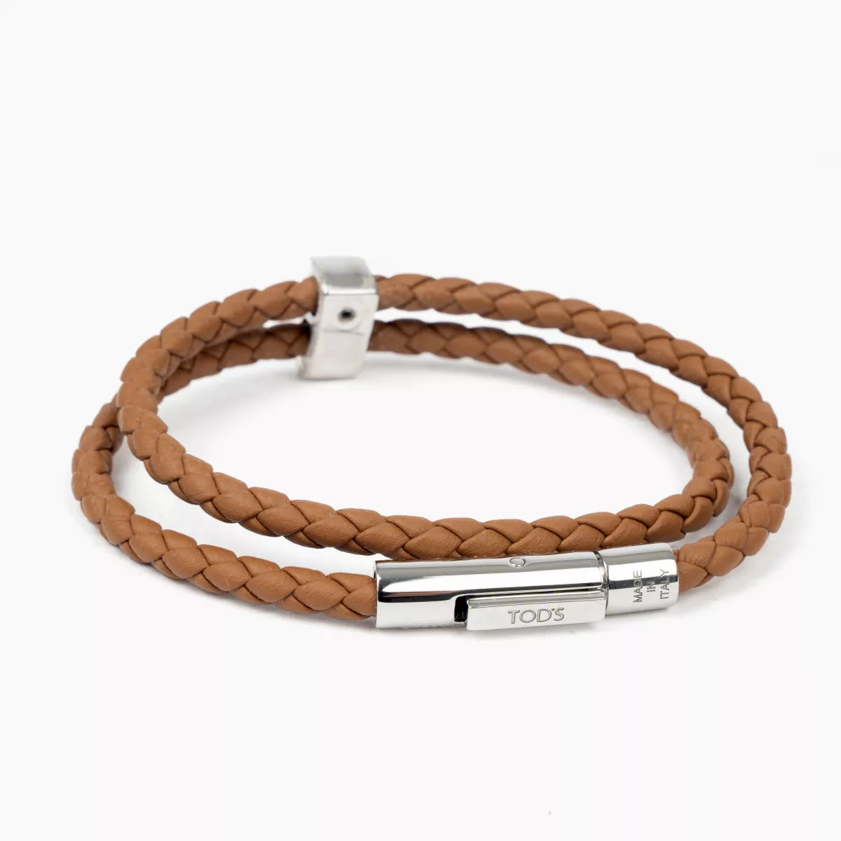 TOD'S Leren armband bruin | Zilver detail