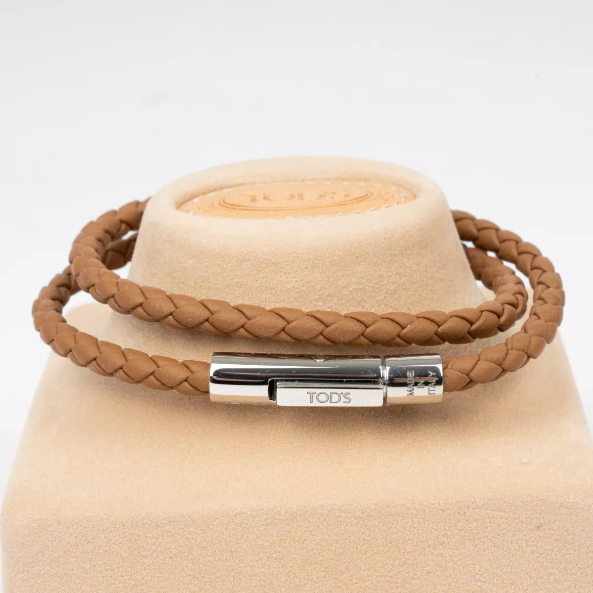 TOD'S Leren armband bruin | Zilver detail