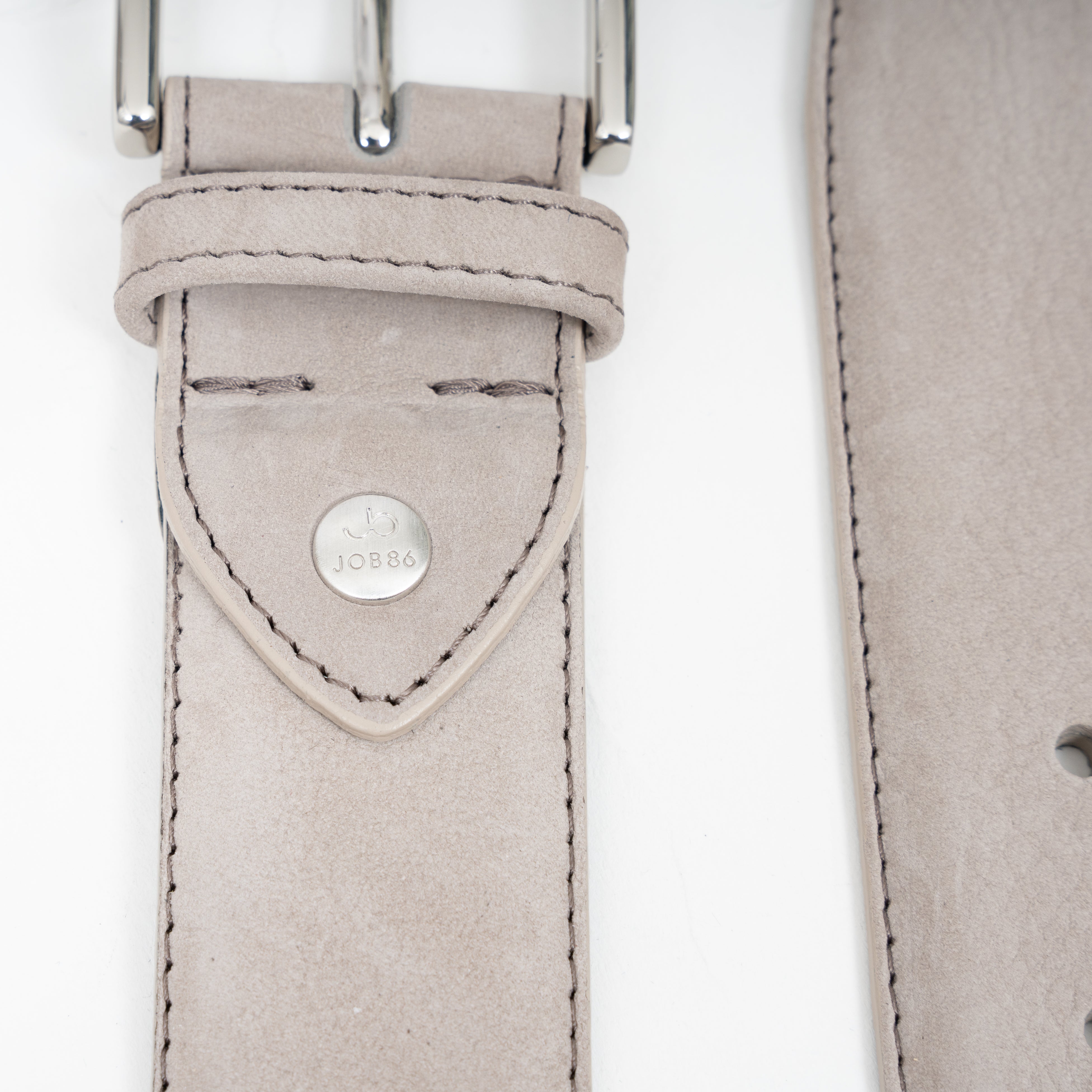 Job Belts Leren Riem Grijs/Taupe| Nubuck