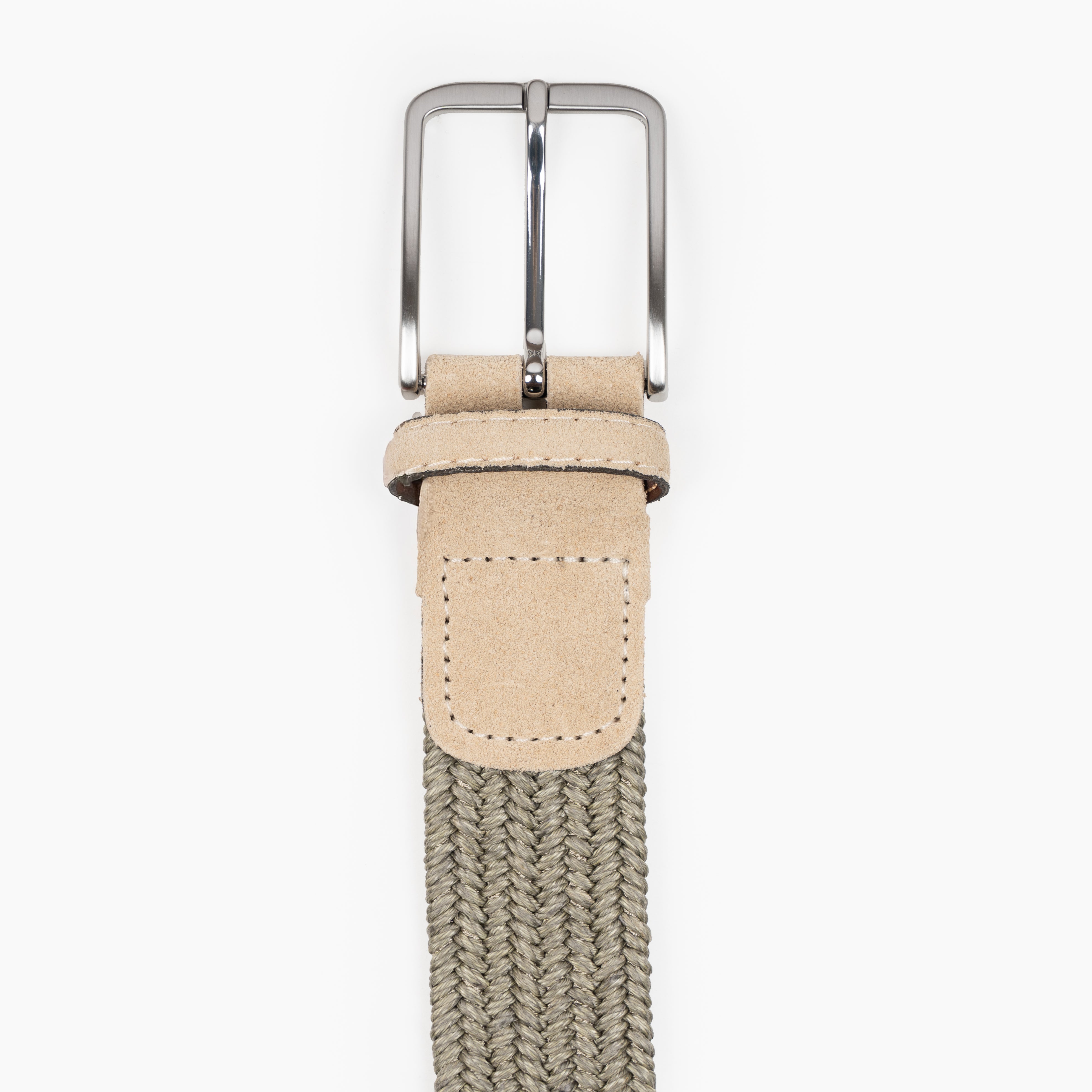Athison Gevlochten Riem Taupe | Linnen Stretch