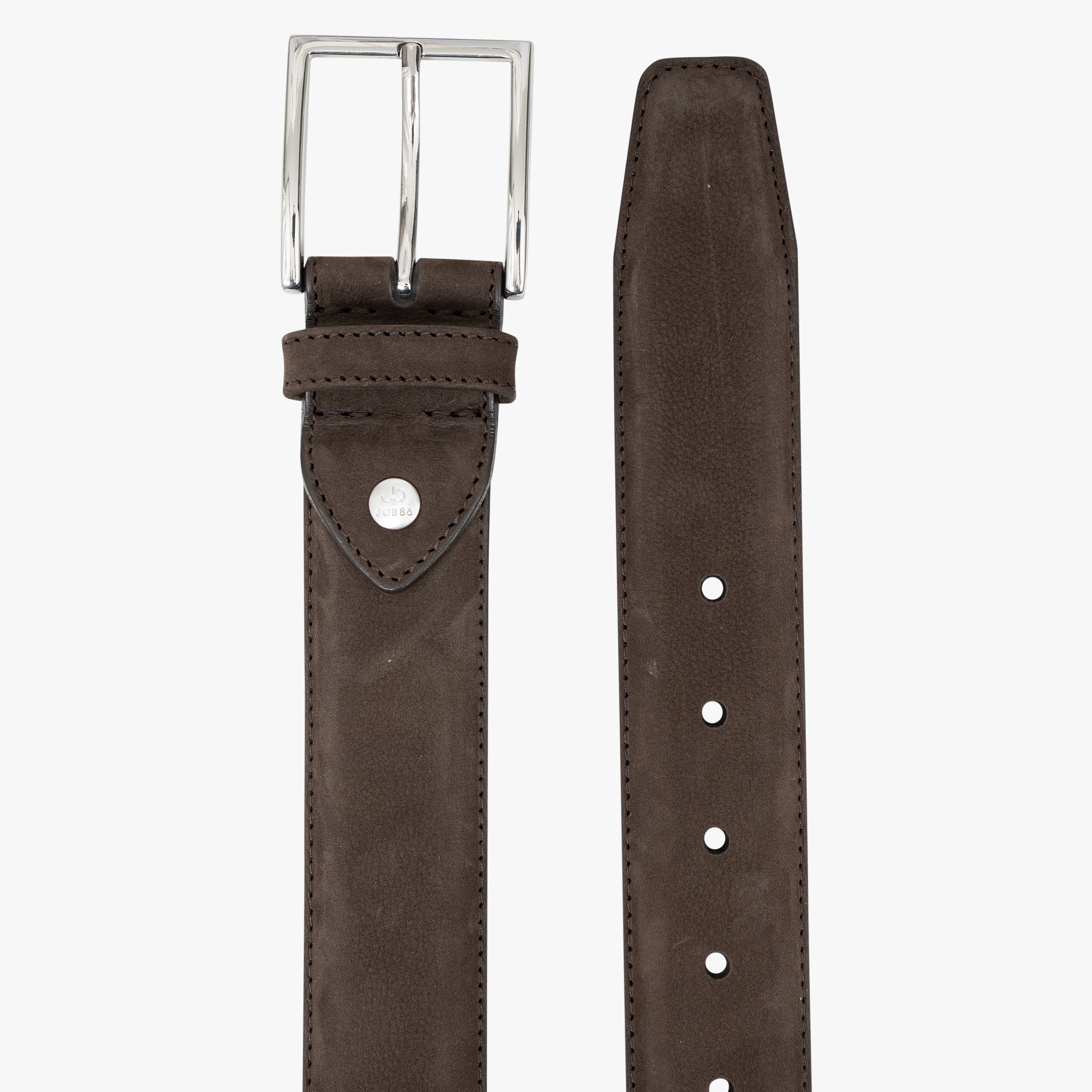 Job Belts Leren Riem Donkerbruin | Nubuck