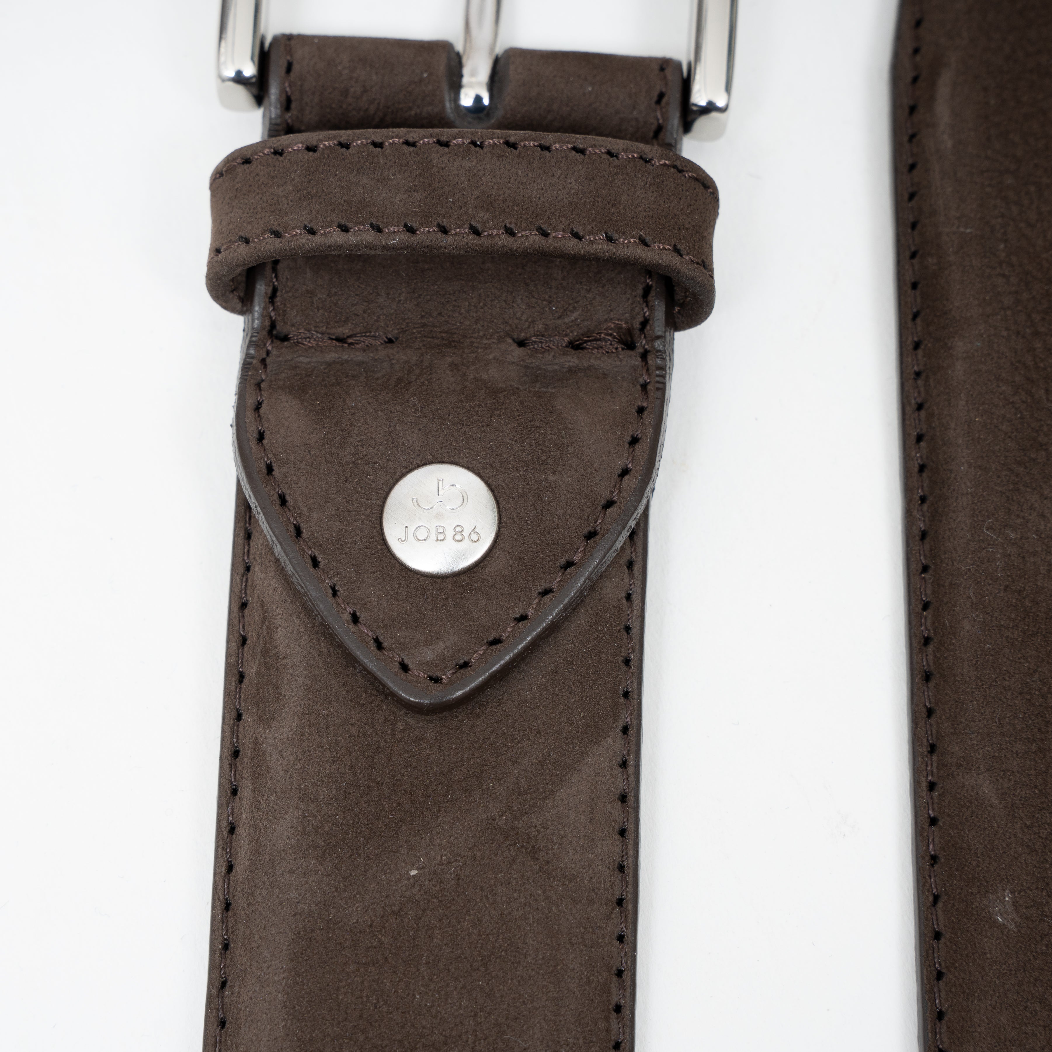 Job Belts Leren Riem Donkerbruin | Nubuck