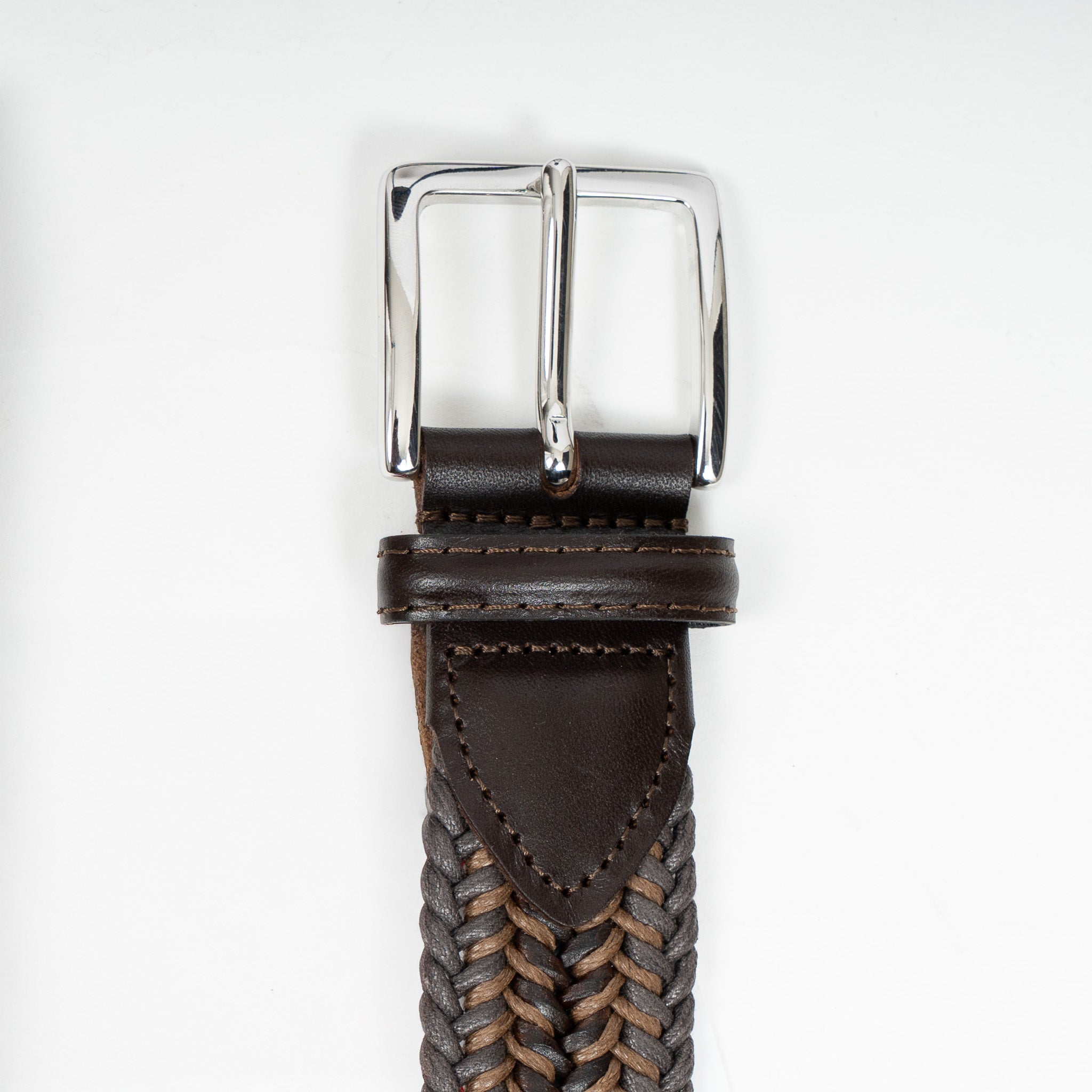 Athison Gevlochten Riem Bruin/Beige