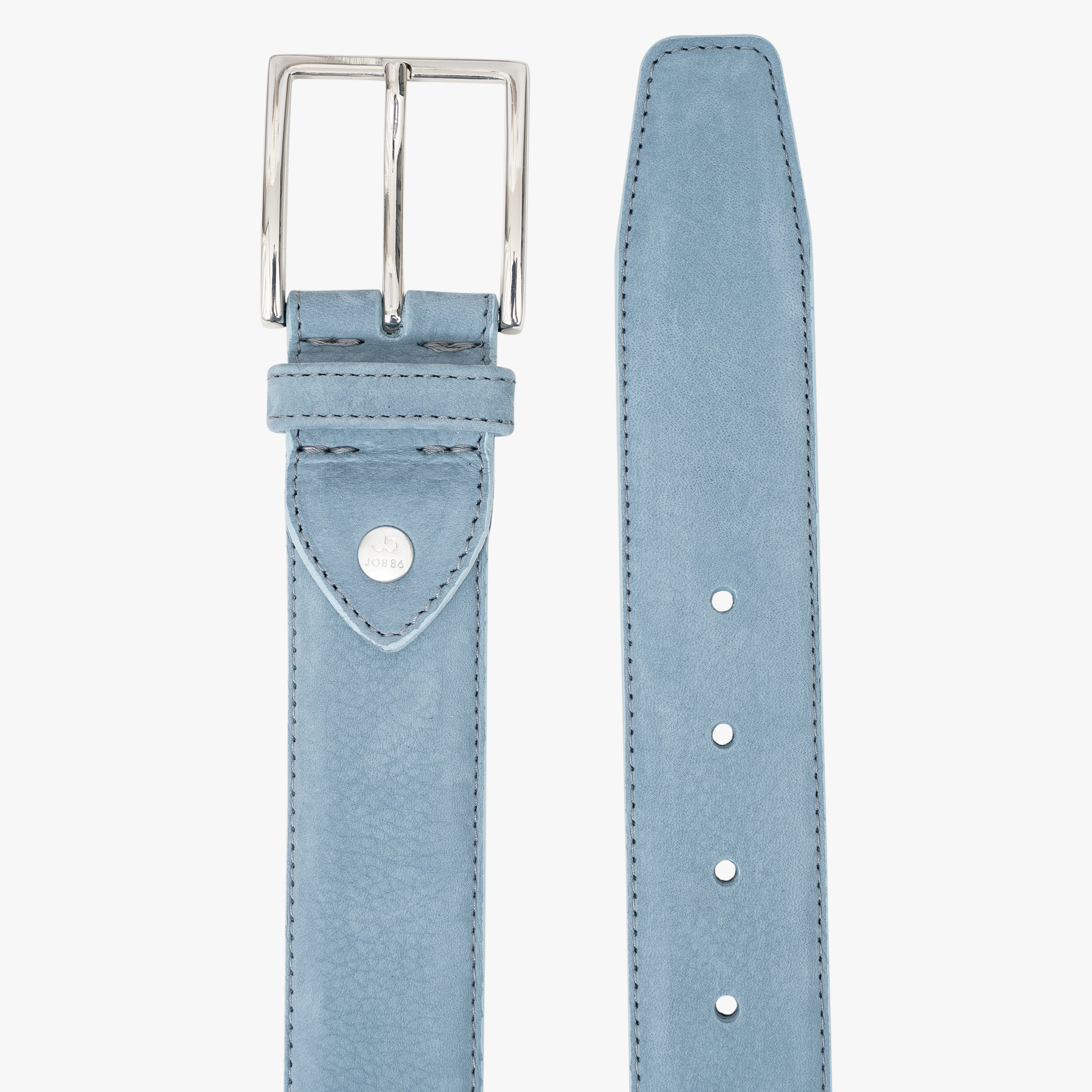 Job Belts Leren Riem Lichtblauw | Nubuck