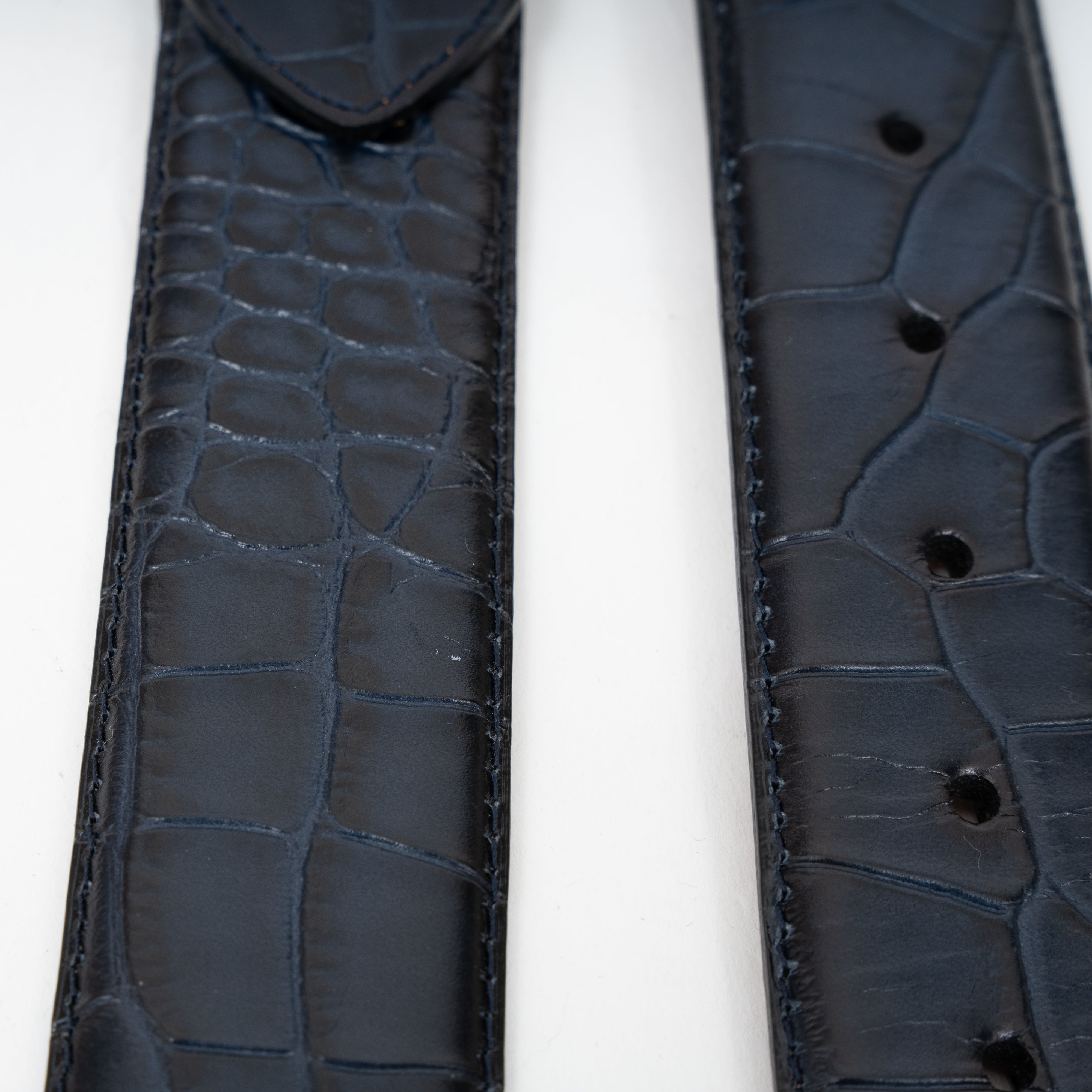 Job Belts Leren Riem Donkerblauw | Croco