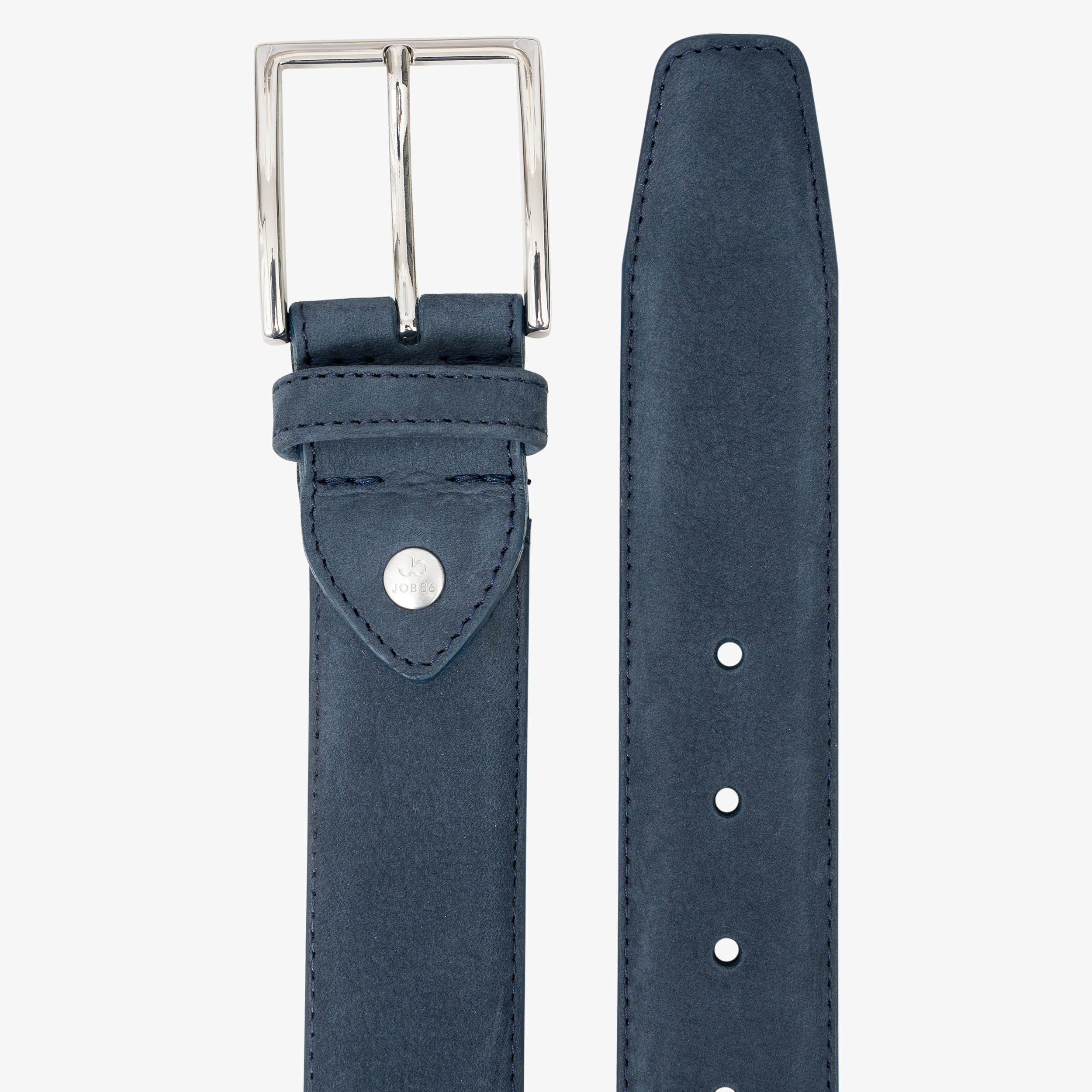 Job Belts Leren Riem Blauw | Nubuck