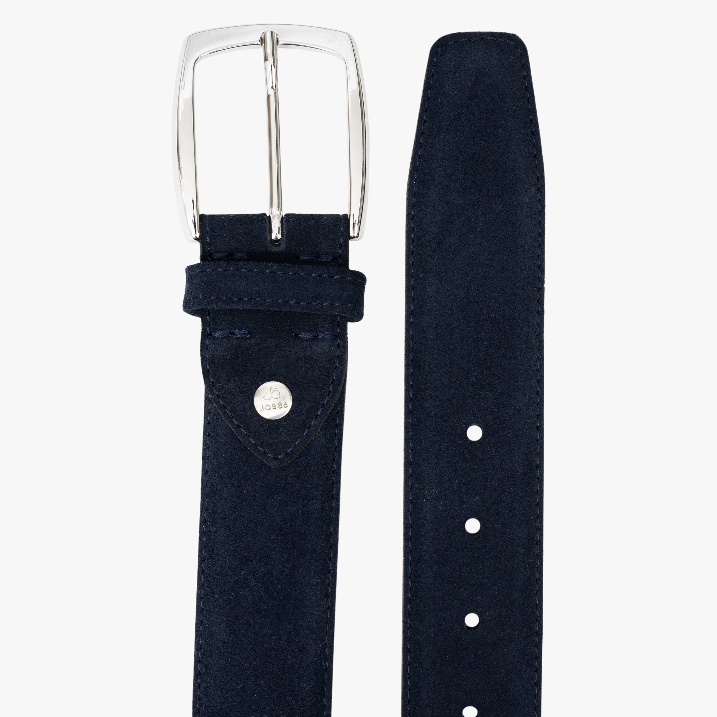 Job Belts Leren Riem Donkerblauw | Suede