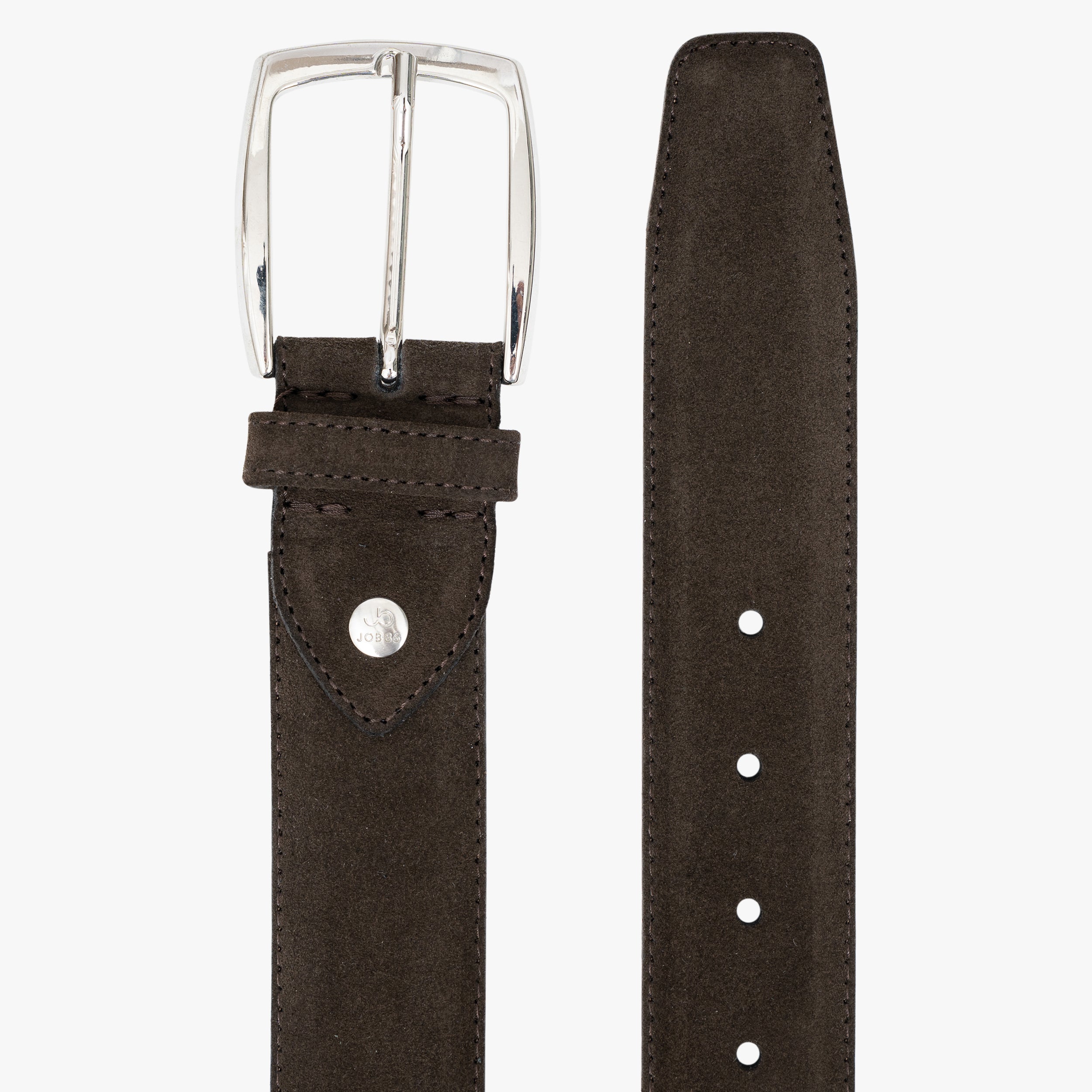 Job Belts Leren Riem Donkerbruin | Suede