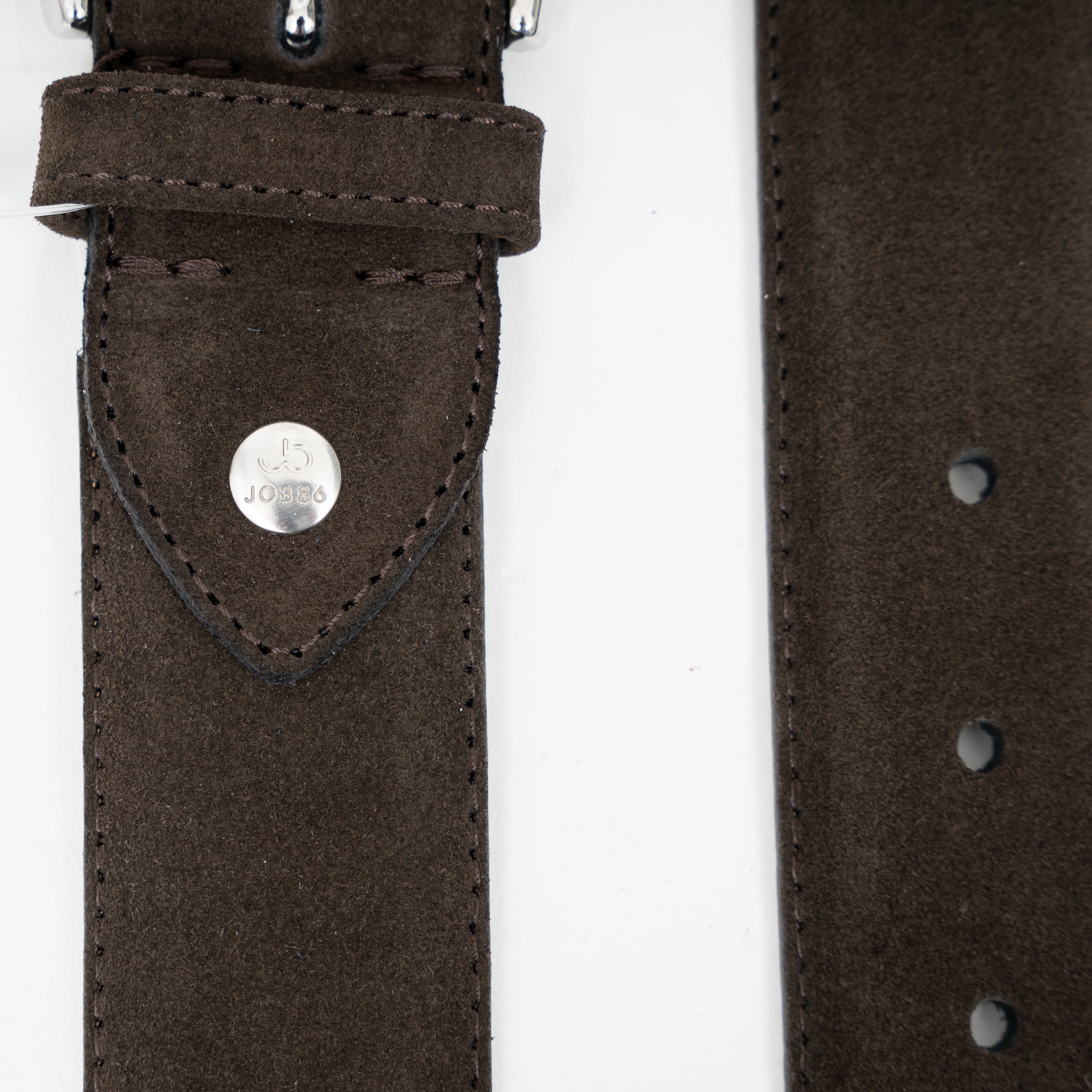 Job Belts Leren Riem Donkerbruin | Suede