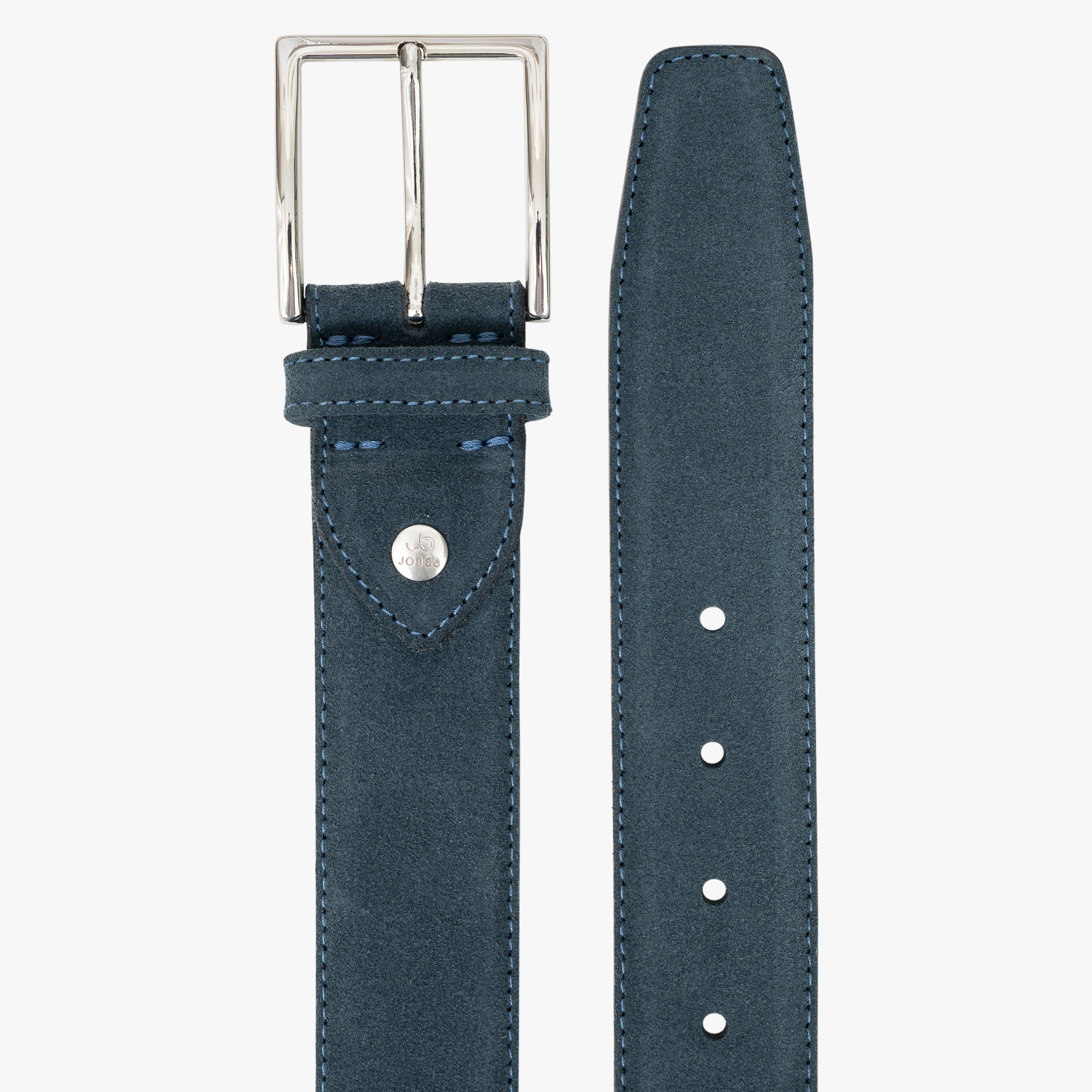 Job Belts Leren Riem Jeansblauw | Suède