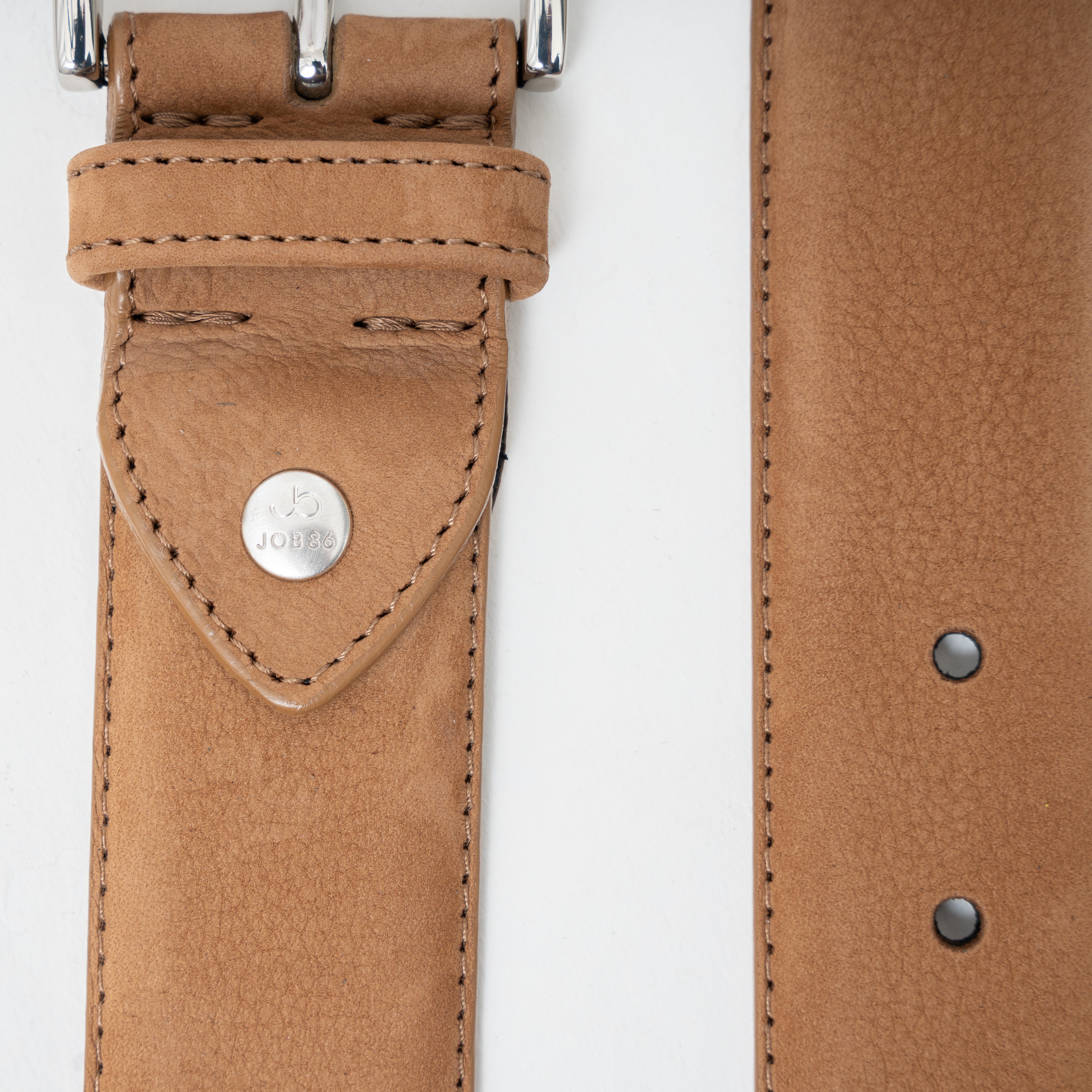 Job Belts Leren Riem Cognac | Nubuck