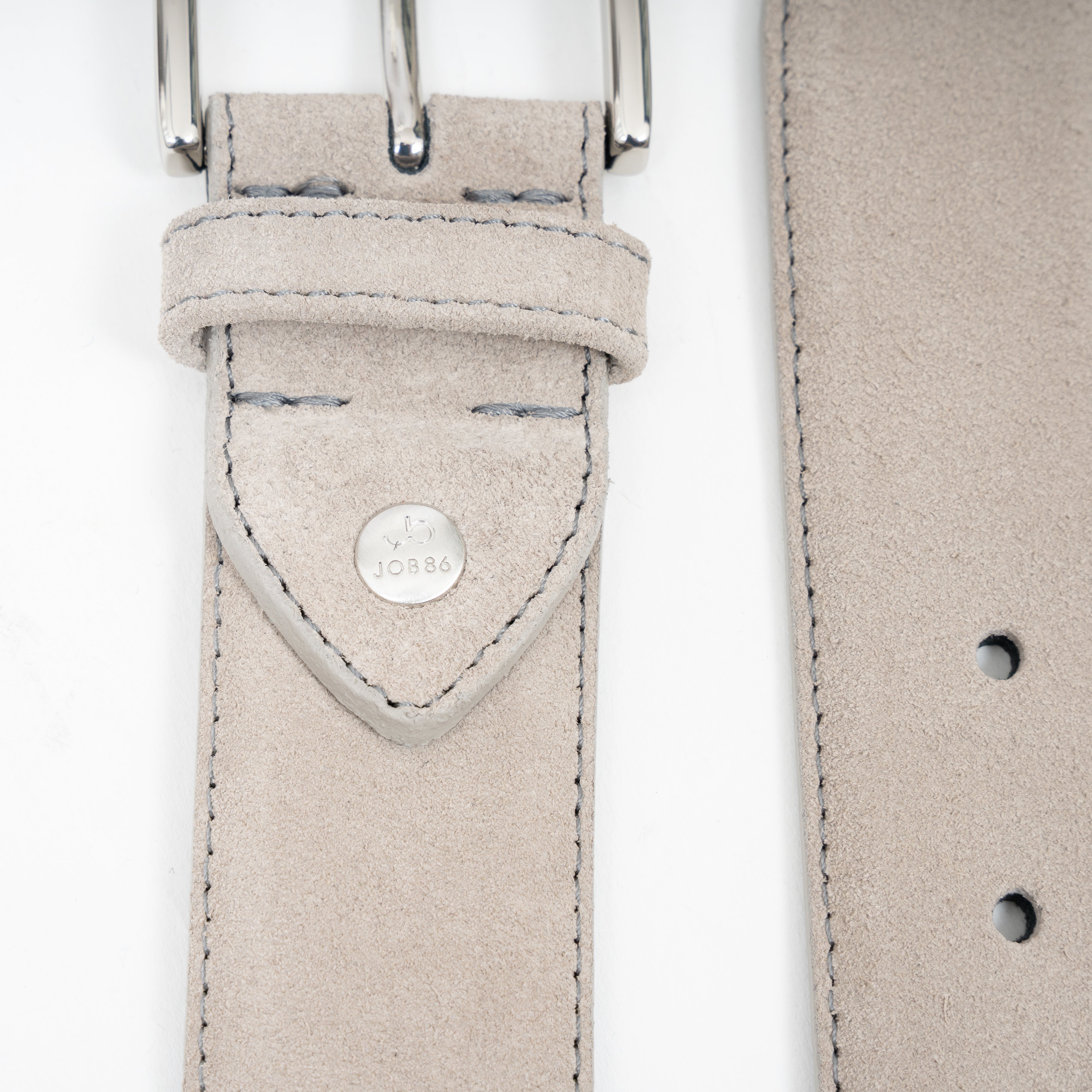 Job Belts Leren Riem Grijs | Suède