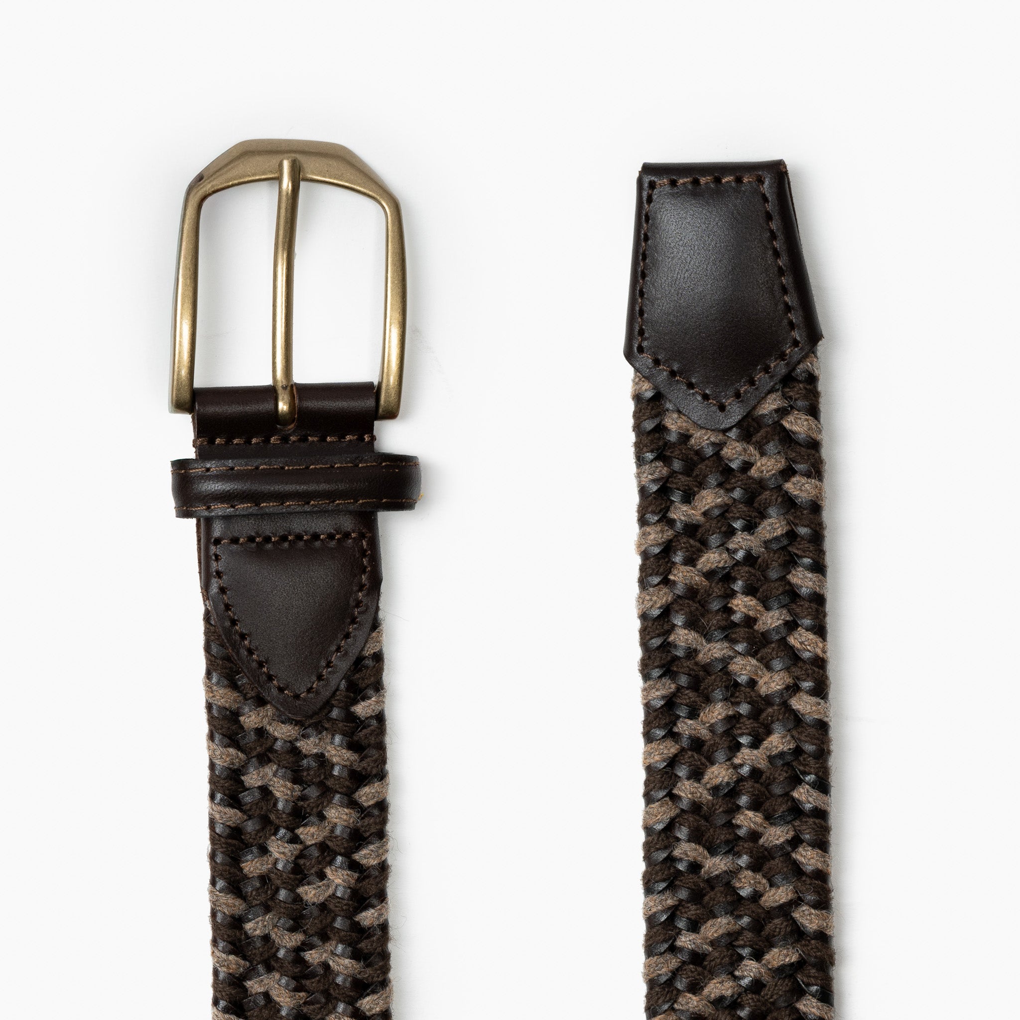 Athison Gevlochten Riem Bruin/Beige