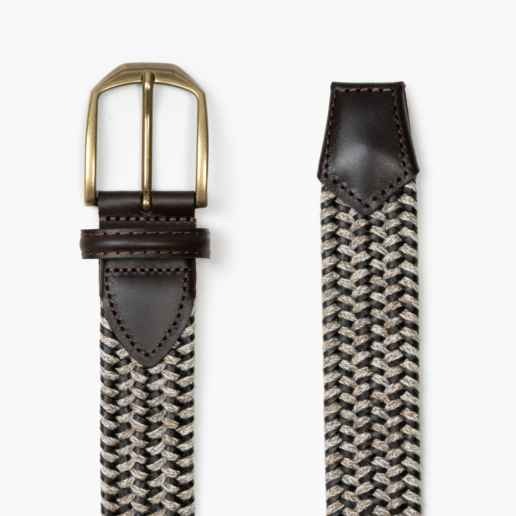 Athison Gevlochten Riem Bruin/Taupe