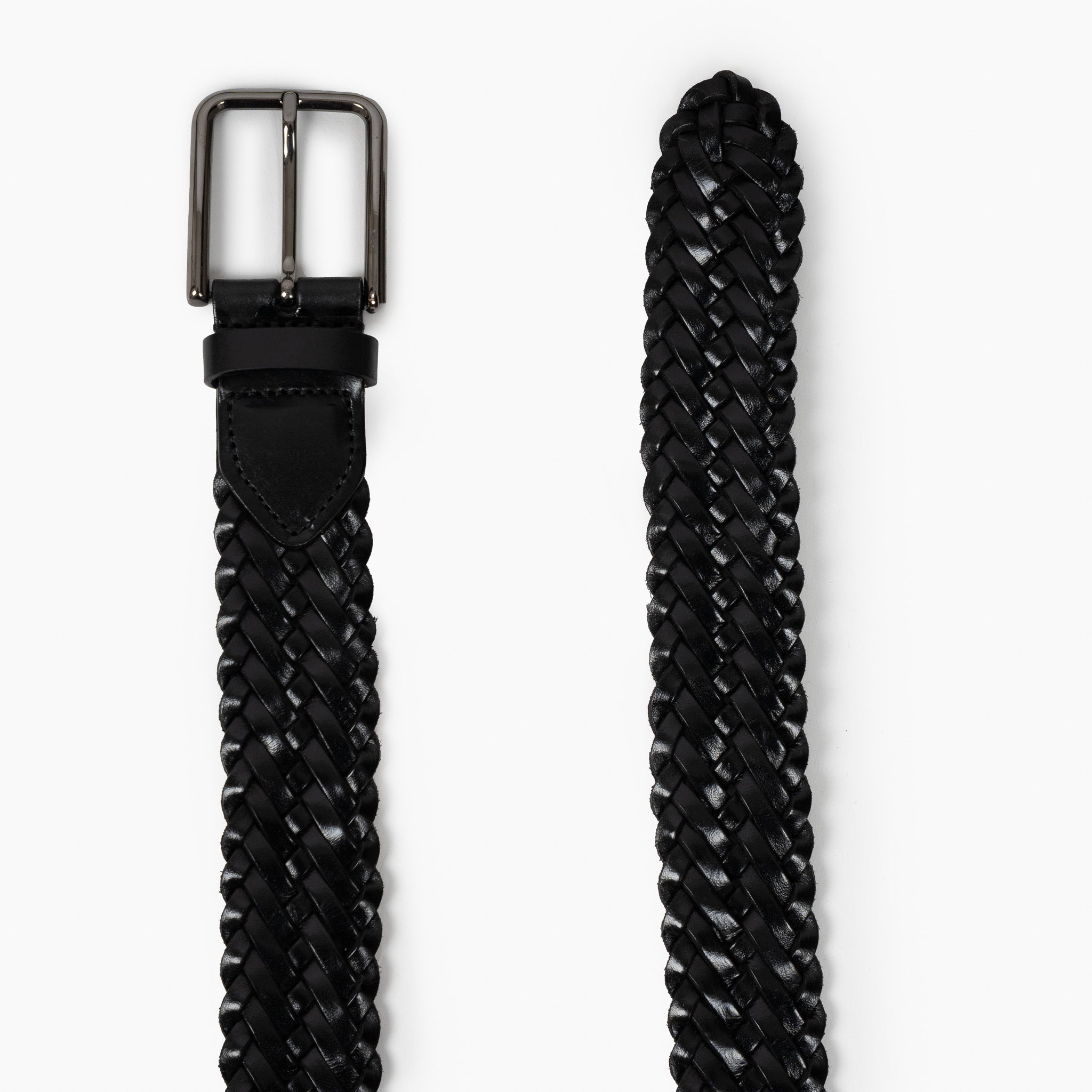 JOB86 Gevlochten Riem Leer Zwart | 35MM