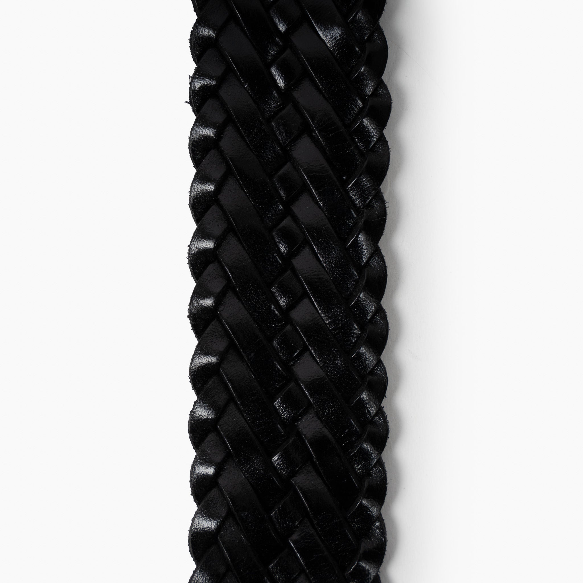 JOB86 Gevlochten Riem Leer Zwart | 35MM