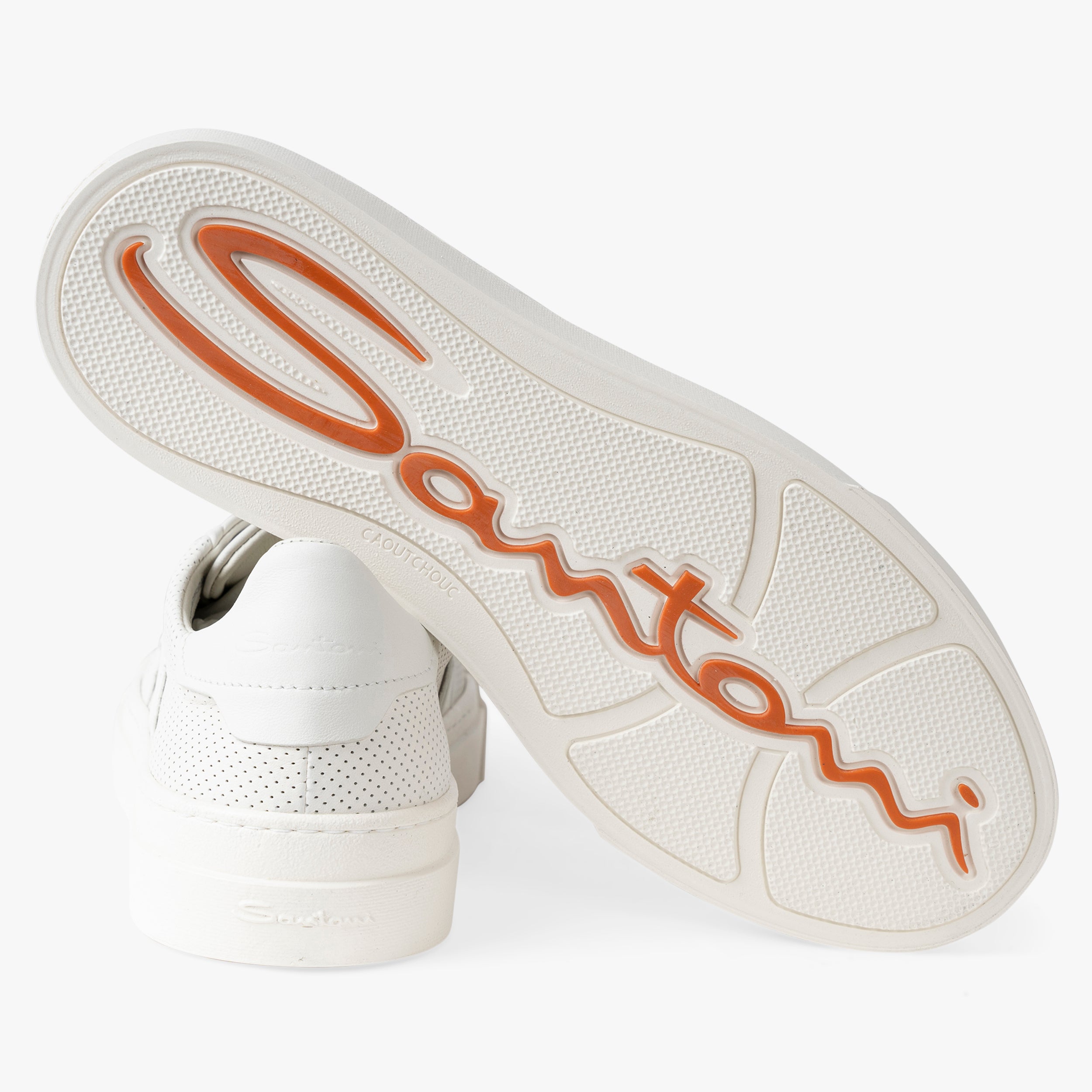 Santoni Sneaker Wit | Double Buckle Perforated