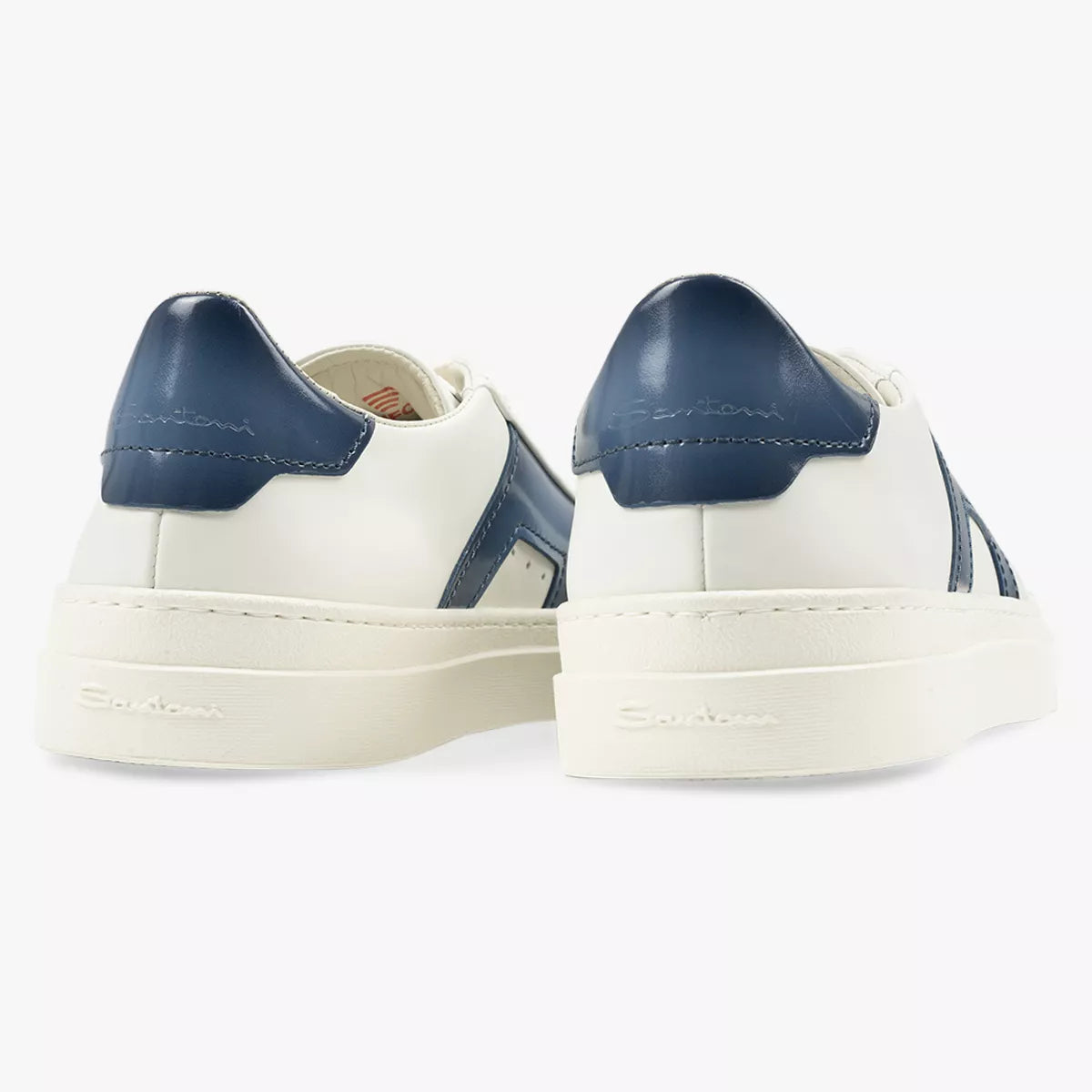 Santoni Sneakers Wit met Blauw | Double Buckle