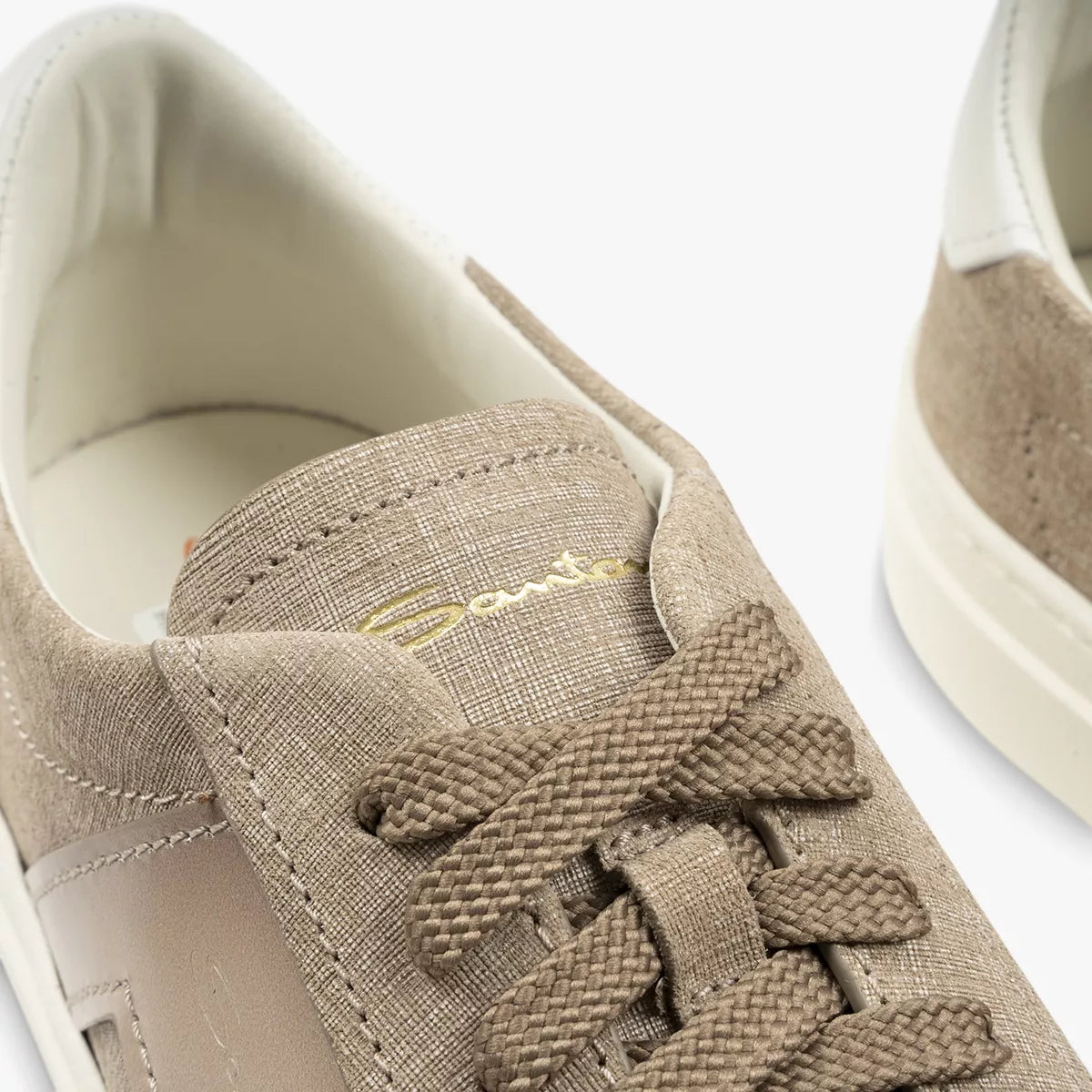 Santoni Sneaker Taupe | Canvas Mix