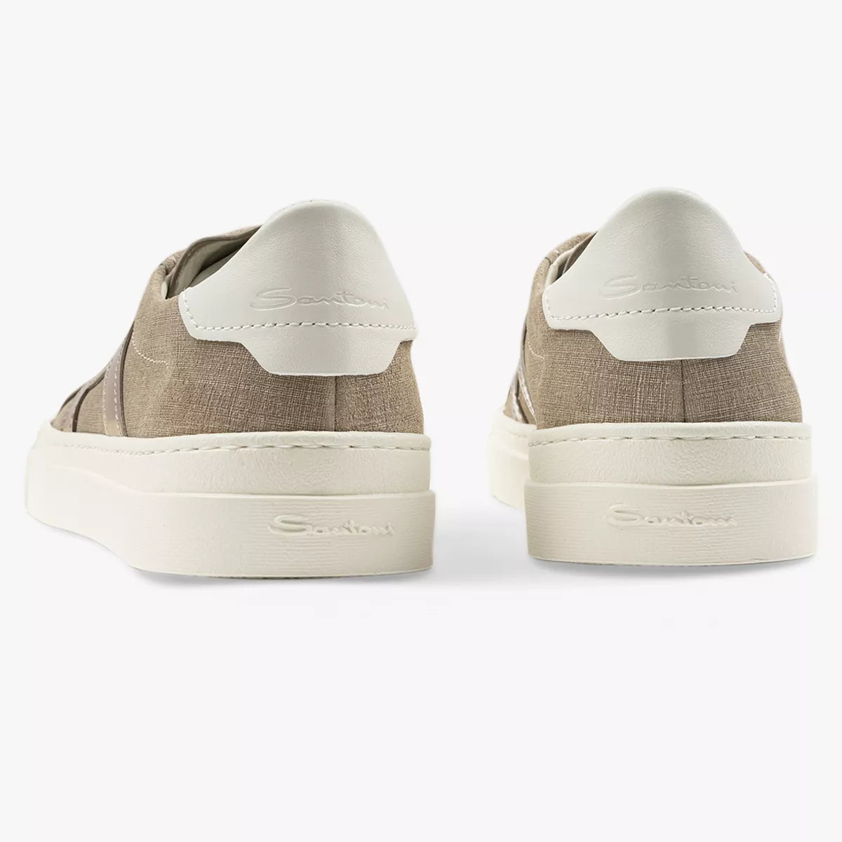 Santoni Sneaker Taupe | Canvas Mix