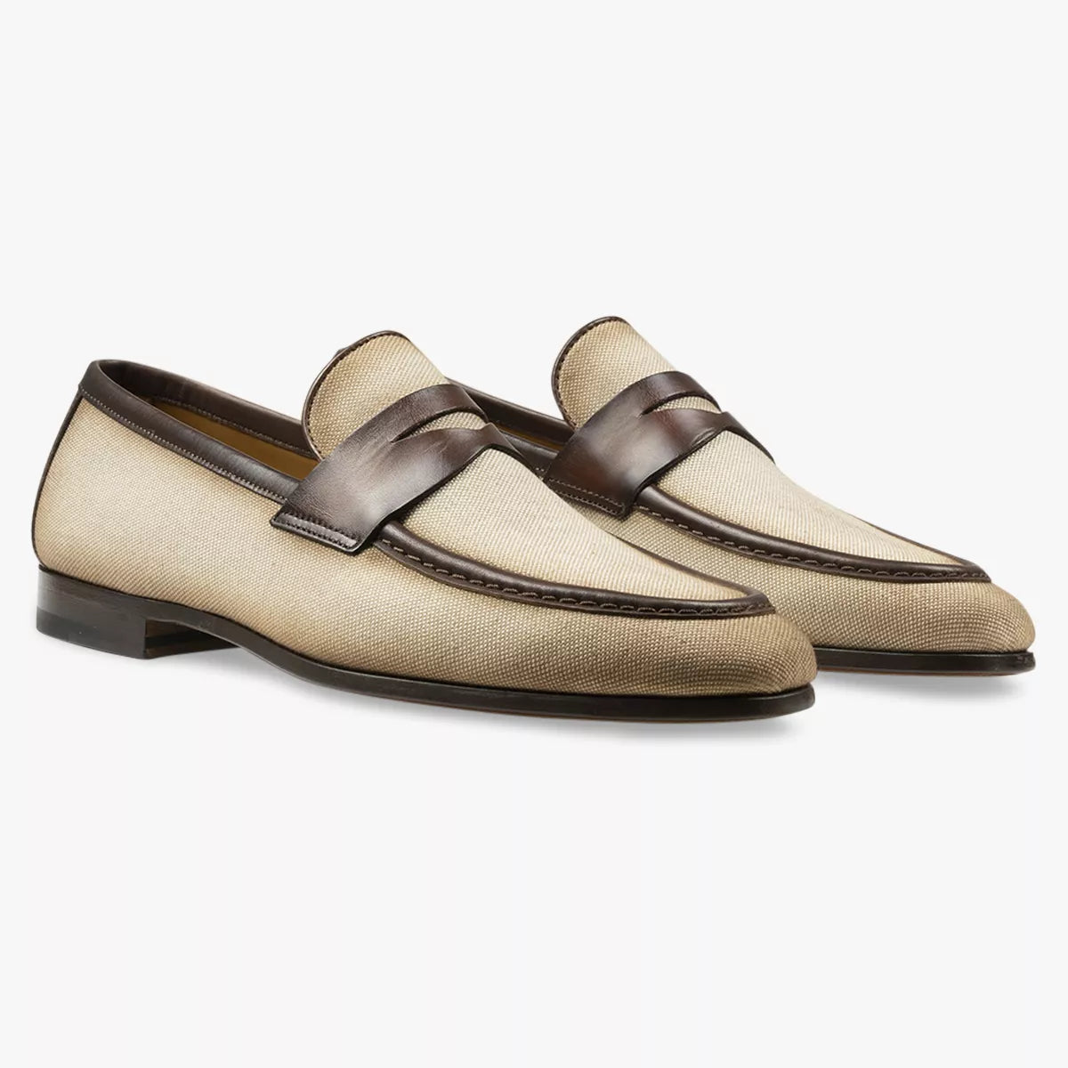 Magnanni Loafer Beige | Canvas & Leer