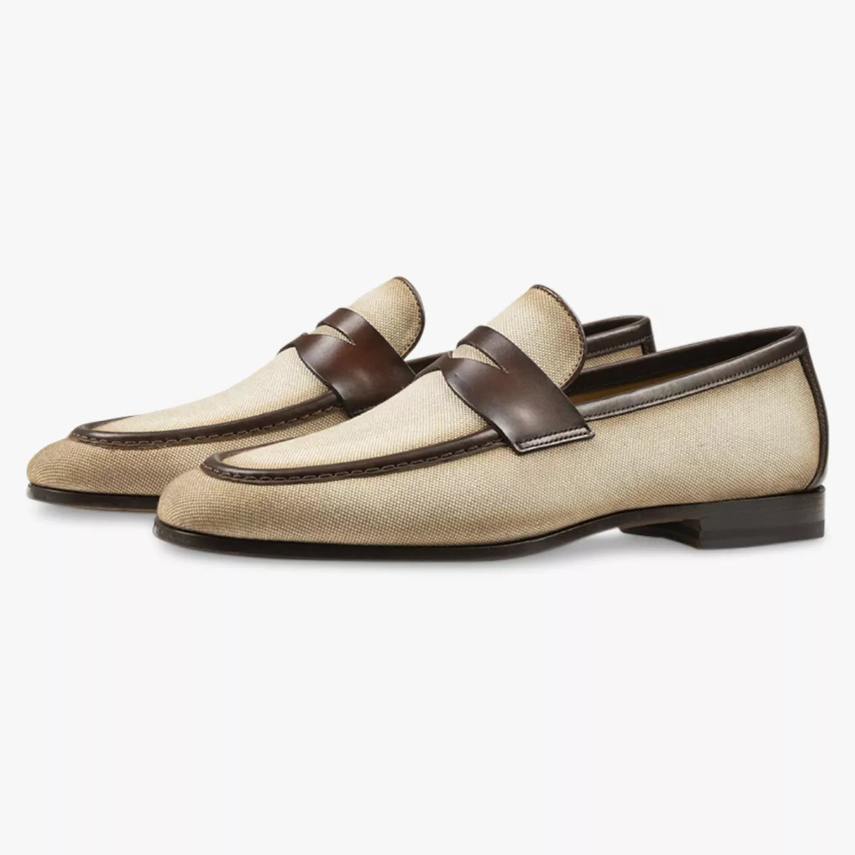 Magnanni Loafer Beige | Canvas & Leer