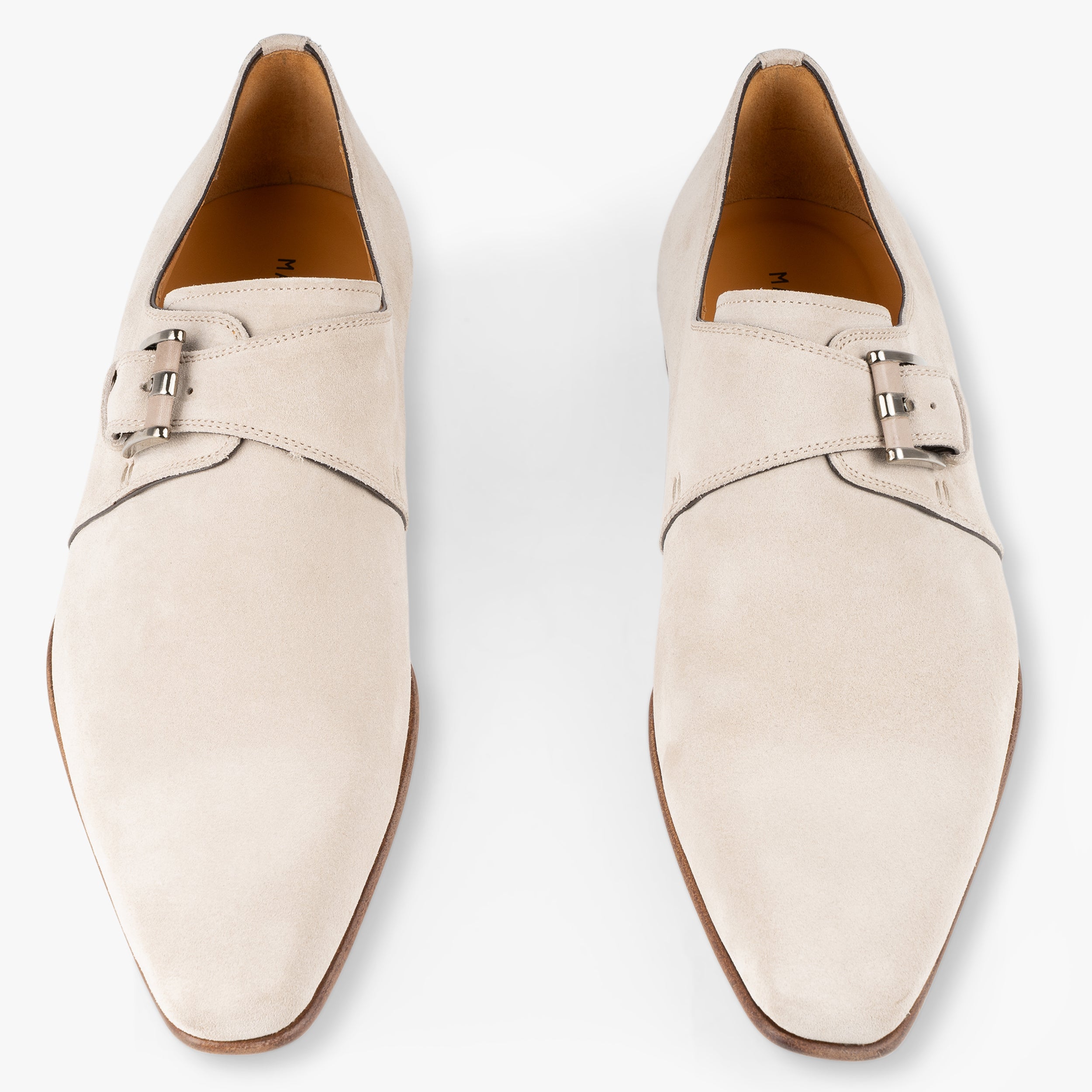 Magnanni Gespschoen Ivoor Suede | Single Monkstrap