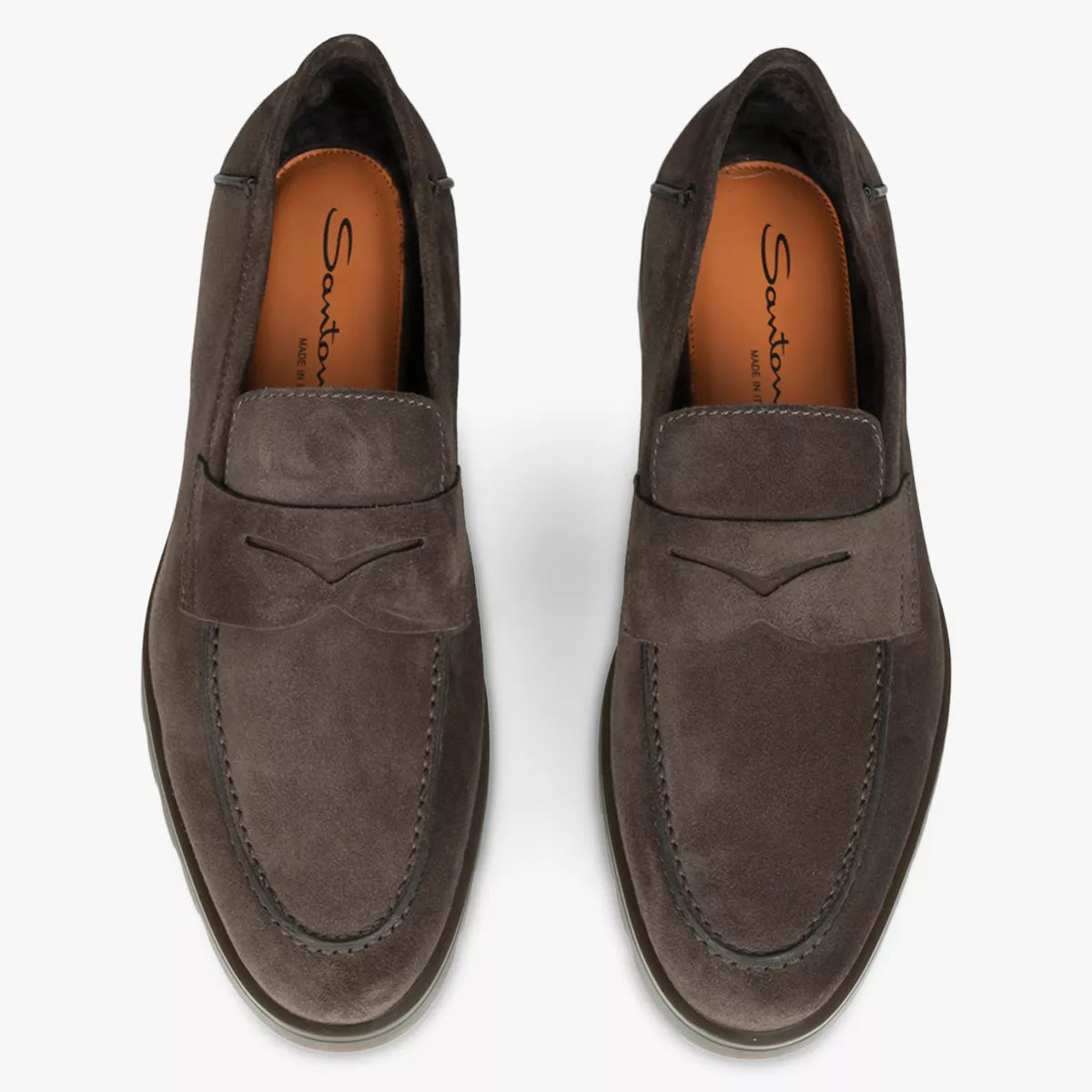 Santoni Loafer Bruin Suède | Penny Loafer