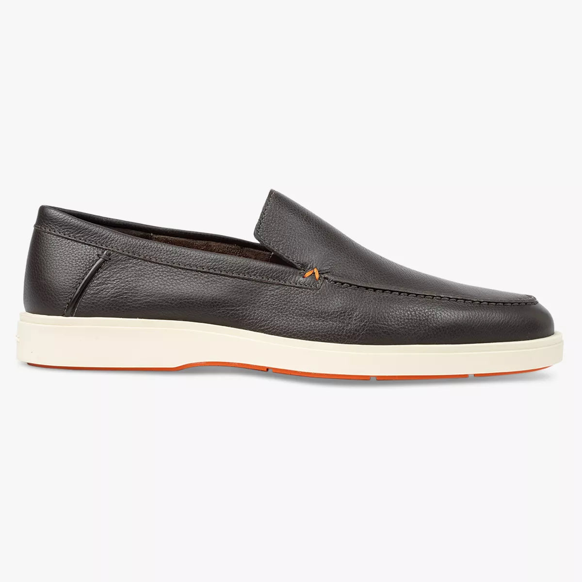 Santoni Loafers Donkerbruin Leer | Tumbled Leather Loafer