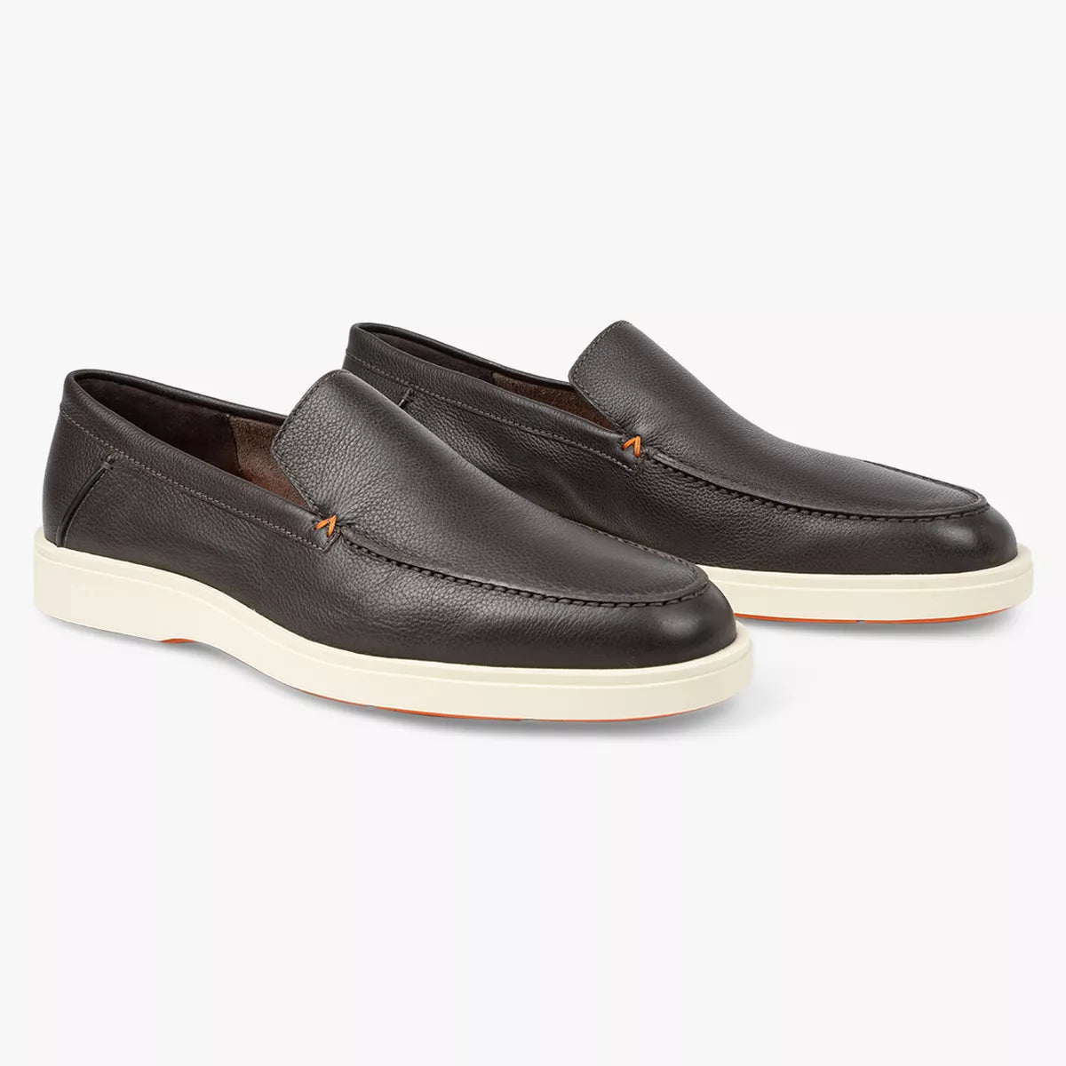 Santoni Loafers Donkerbruin Leer | Tumbled Leather Loafer